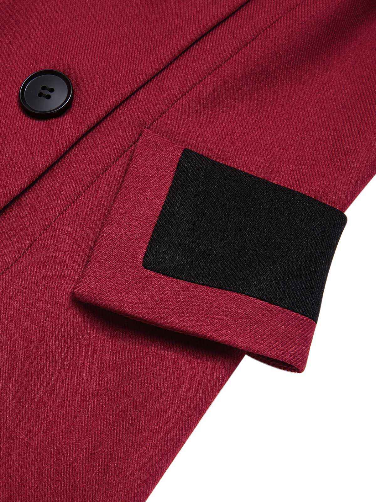 Red 1950s Lapel Double Breasted Coat - Image 8