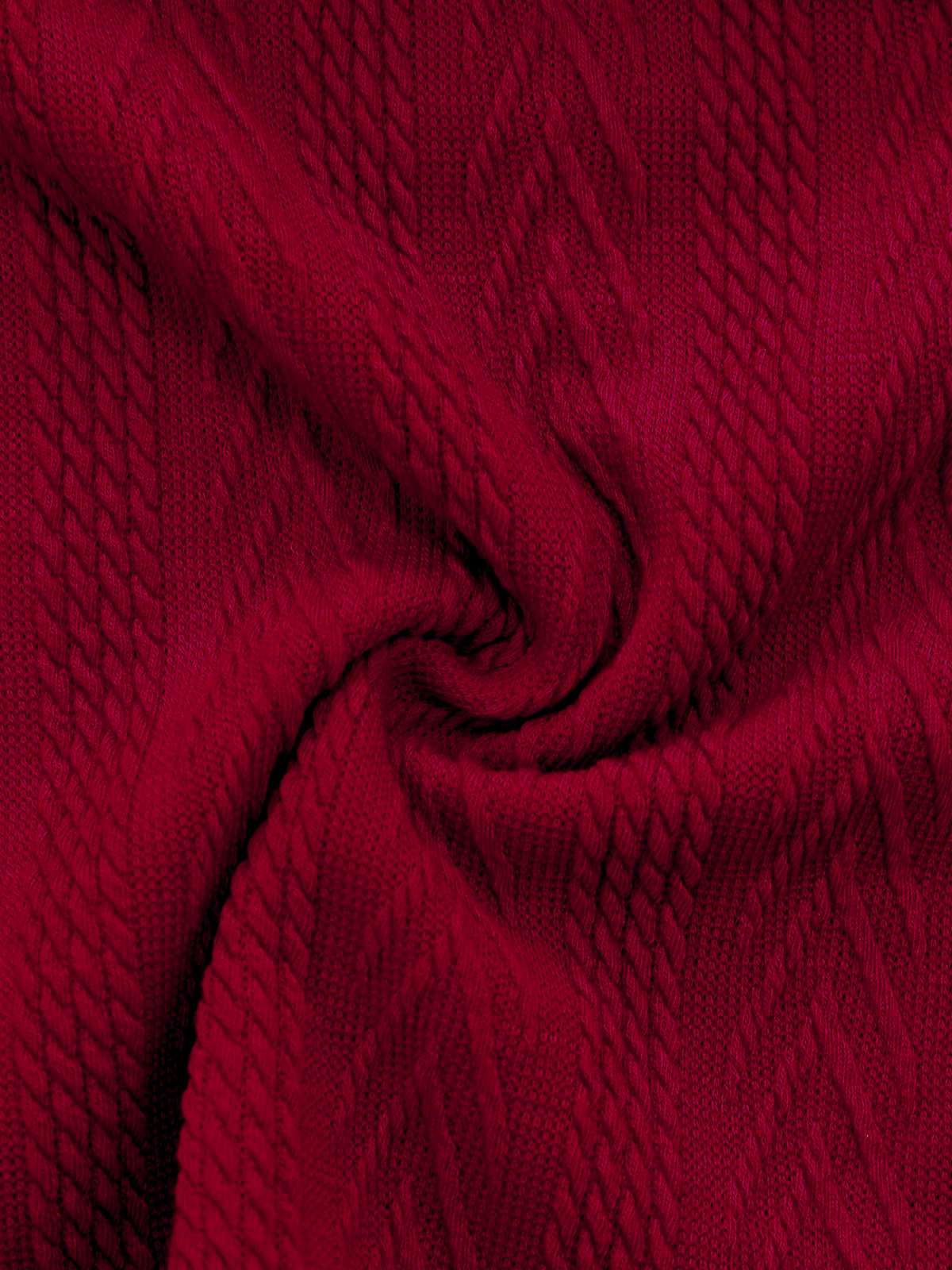 Red 1950s Off-Shoulder Knitted Sweater - Image 7