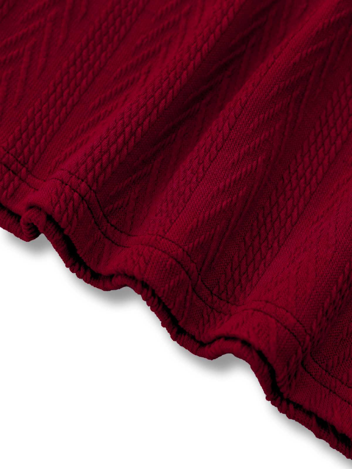 Red 1950s Off-Shoulder Knitted Sweater - Image 8