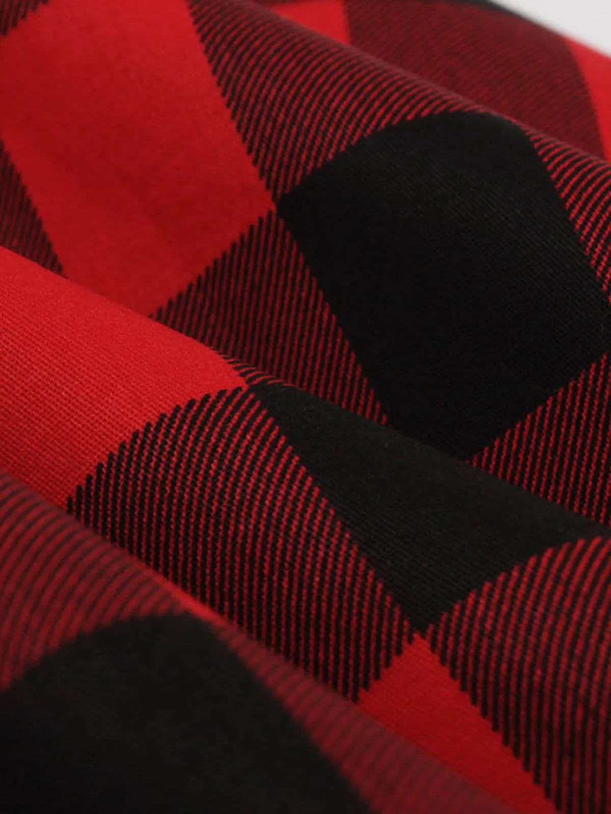 Red 1950s Plaid Bowknot Swing Dress - Image 5