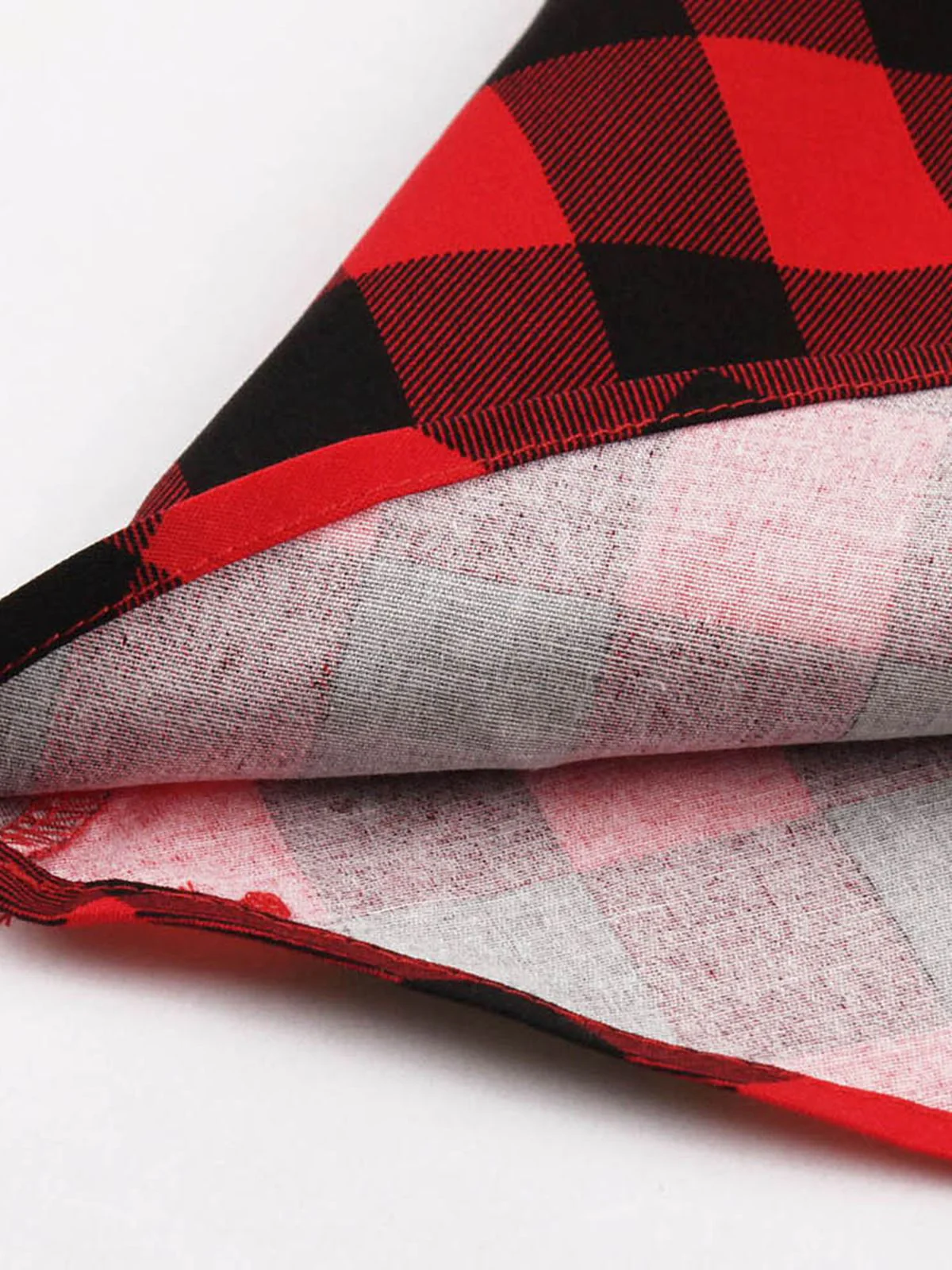 Red 1950s Plaid Bowknot Swing Dress - Image 6