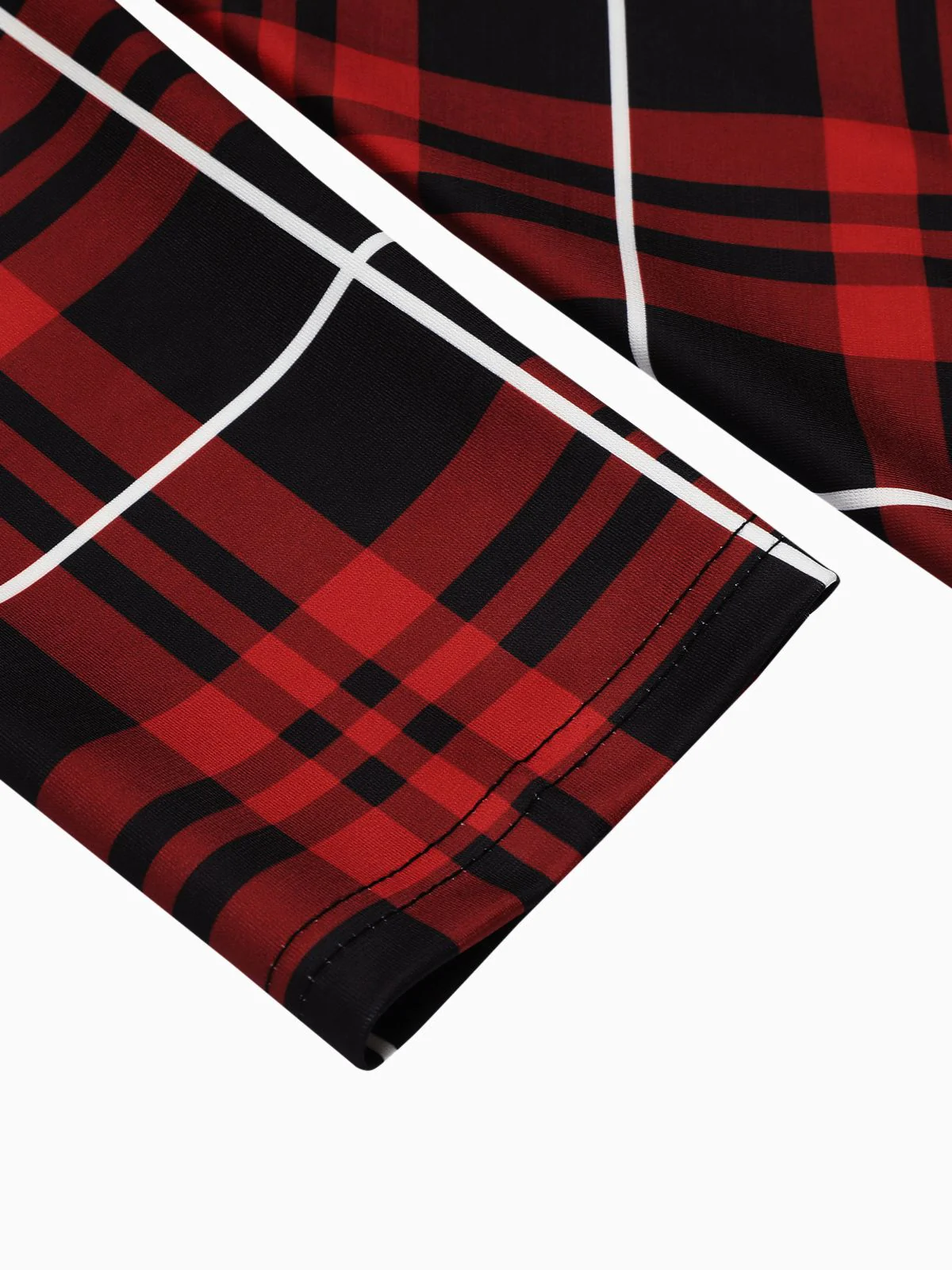 Red 1950s Plaid Lace-up Hooded Dress - Image 8