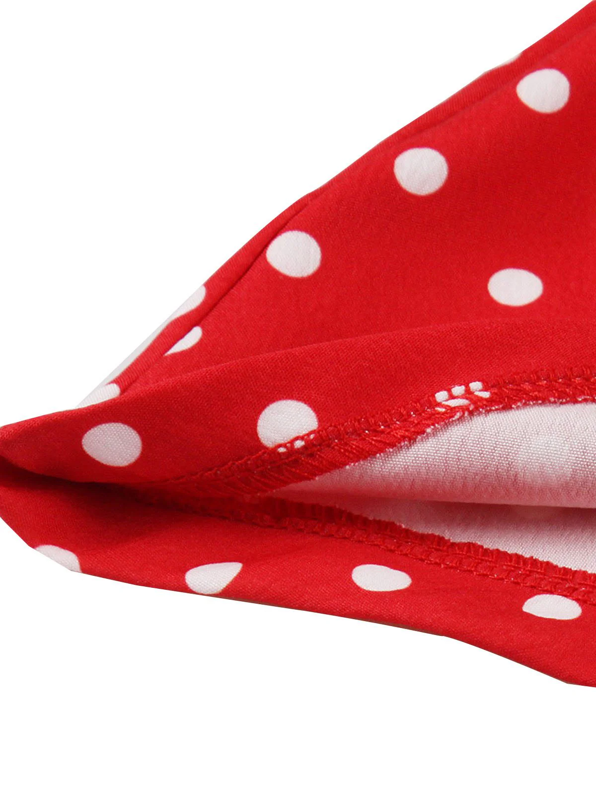Red 1950s Polka Dot Buttoned Lapel Dress - Image 5
