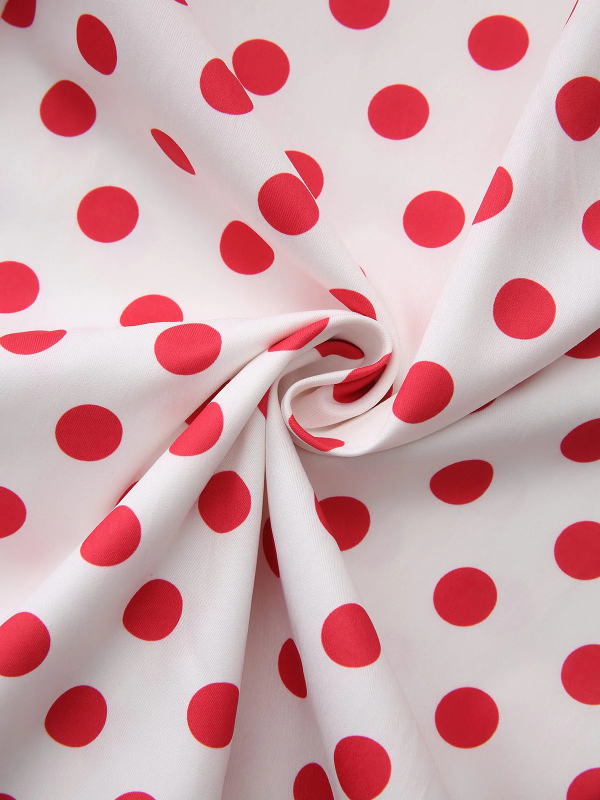 Red 1950s Polka Dot Square Neck Wide Strap Dress - Image 8