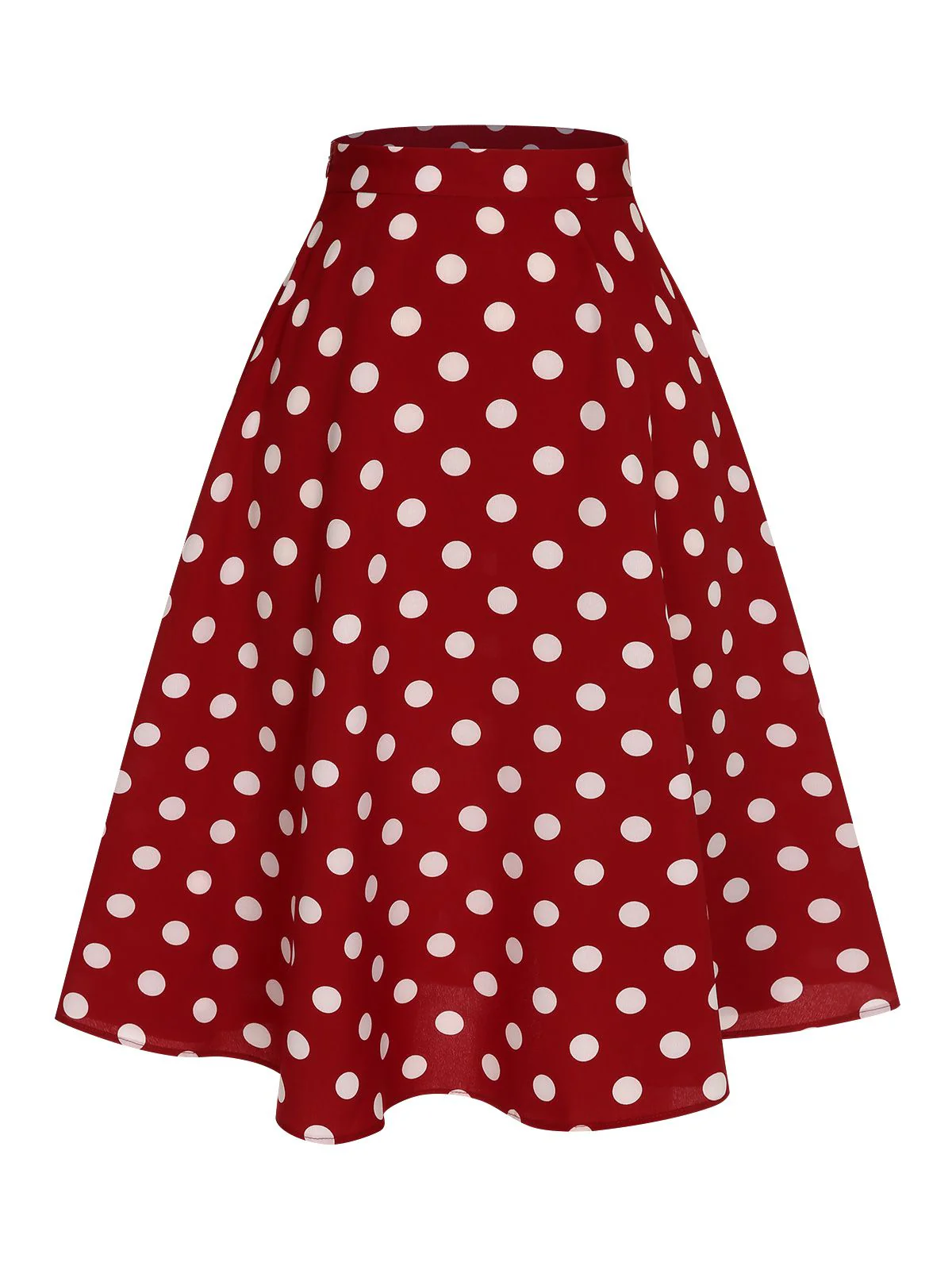 Red 1950s Polka Dot Swing Skirt - Image 2