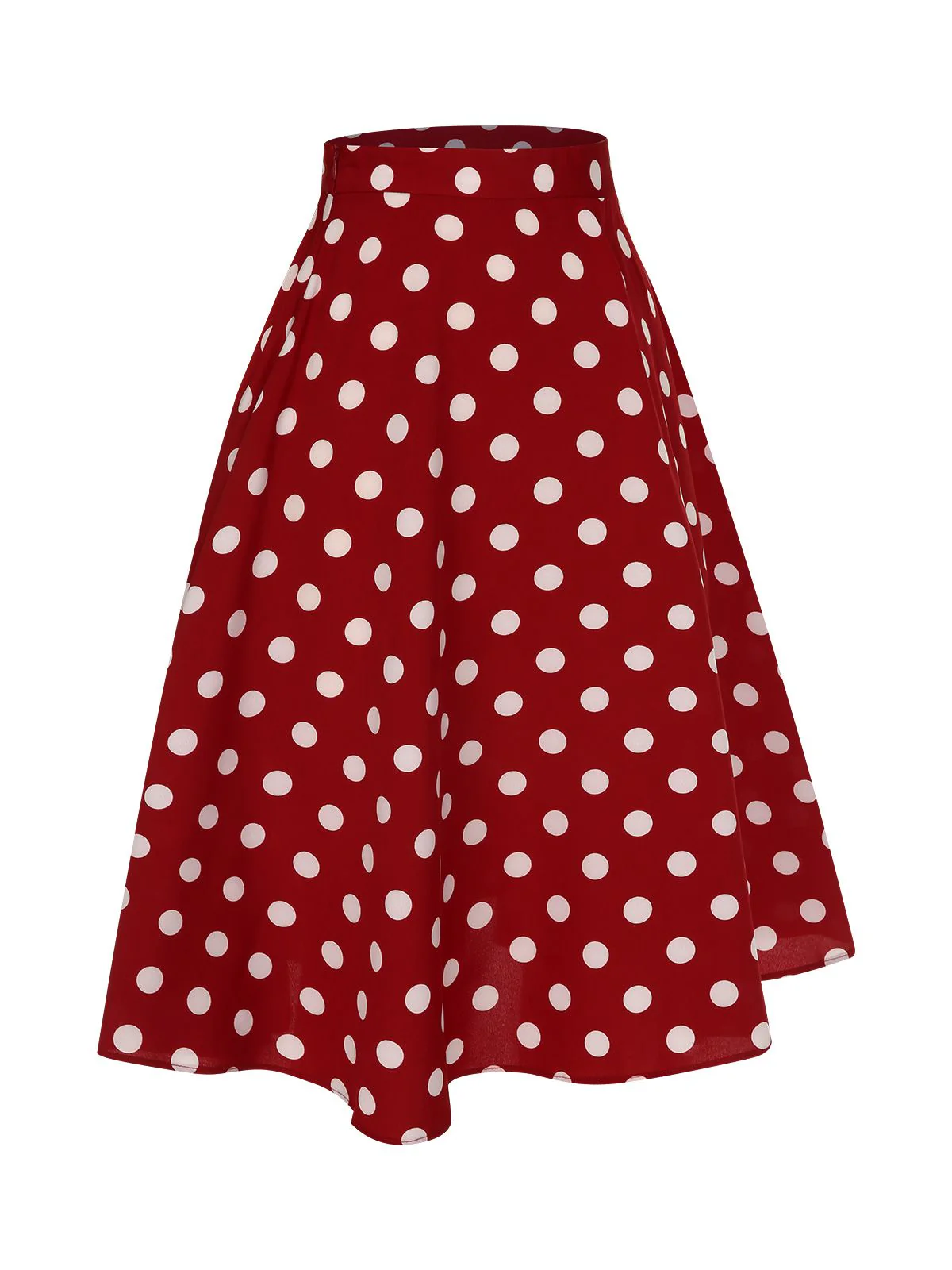 Red 1950s Polka Dot Swing Skirt - Image 3