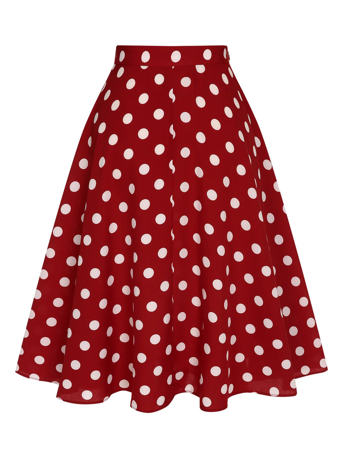 Red 1950s Polka Dot Swing Skirt - Image 4