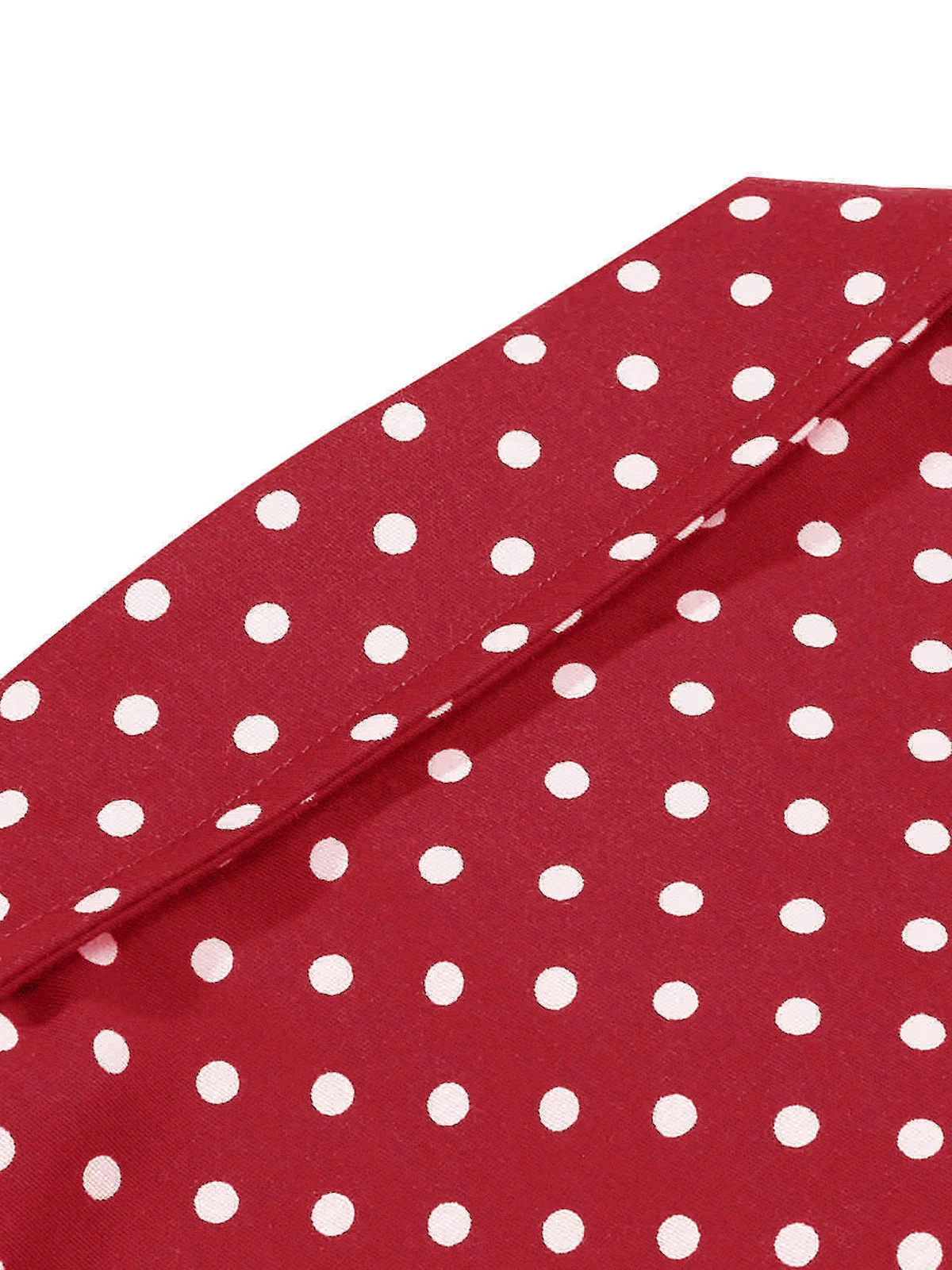 Red 1950s Polka Dot Tie-Front Cropped Blouse - Image 4