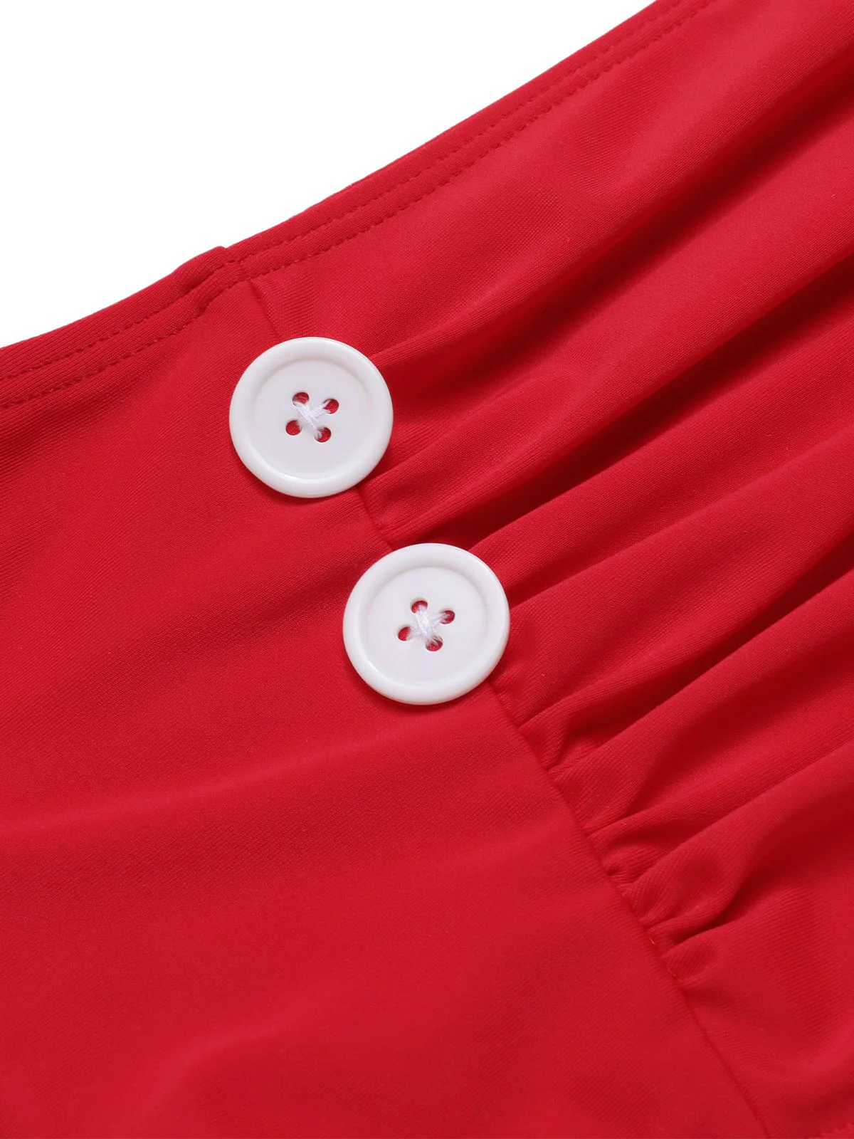 Red 1950s Polka Dot Tie Halter Swimsuit - Image 6