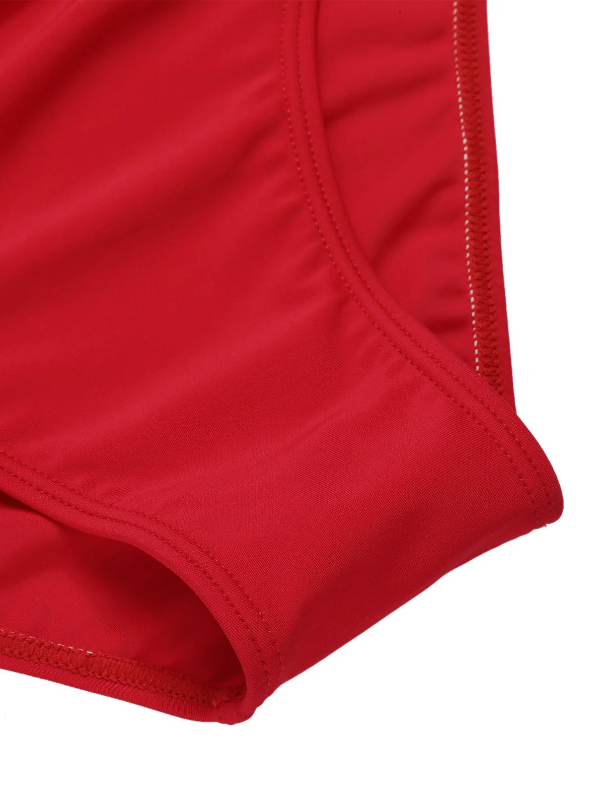 Red 1950s Polka Dot Tie Halter Swimsuit - Image 7