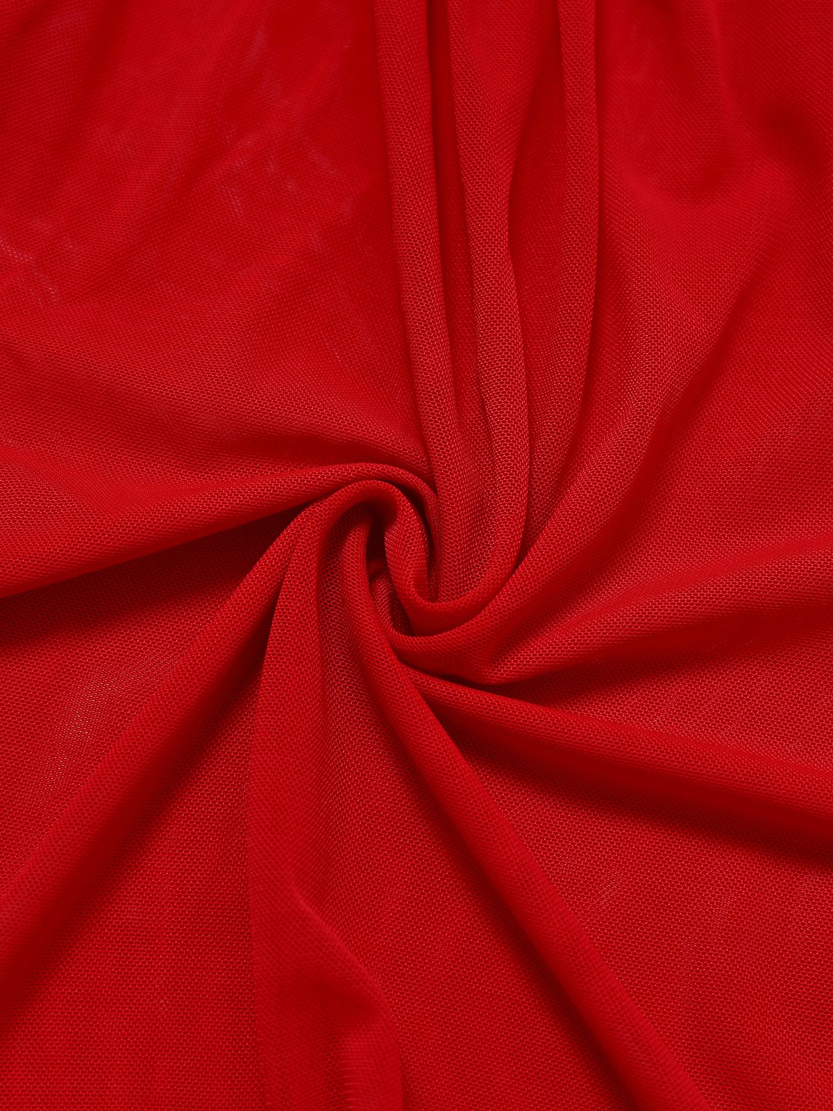 Red 1950s Ruffle Strap Lace Sheer Nightdress - Image 4