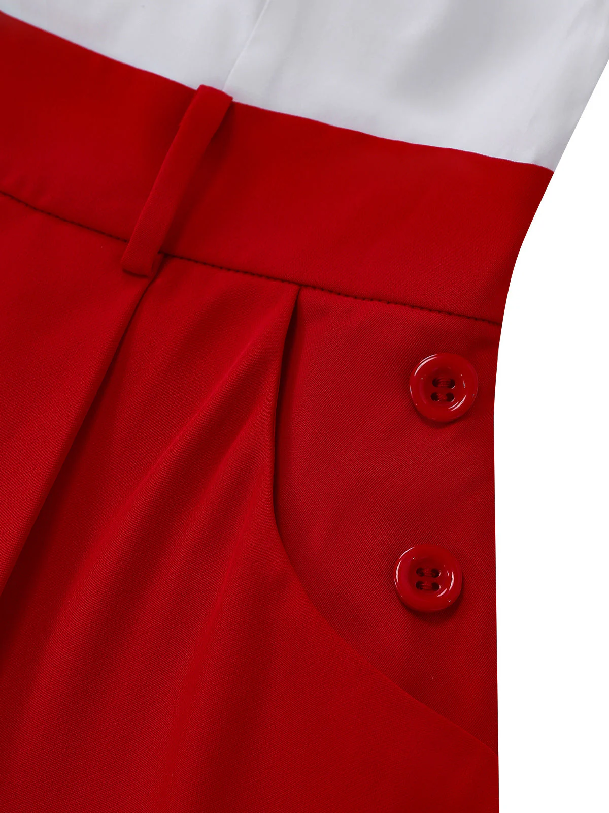 [Pre-Sale] Red 1950s Sailor Collar Belted Sleeveless A-Line Dress - Image 7