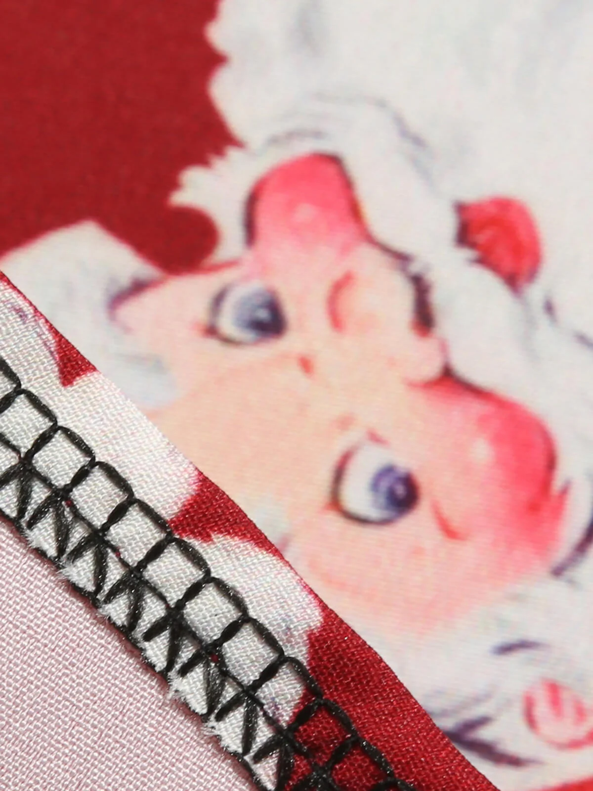 Red 1950s Santa Claus V-Neck Belt Dress - Image 7