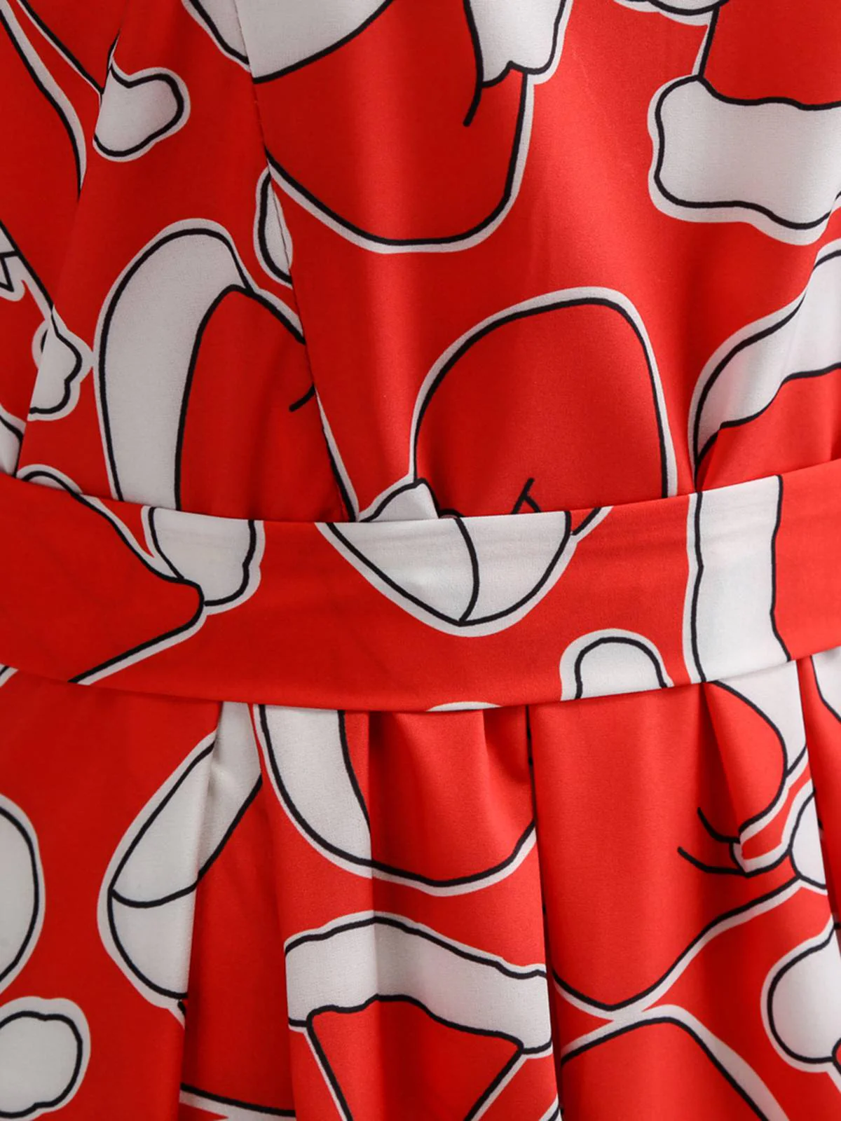 Red 1950s Santa Hat Sleeveless Swing Dress - Image 4