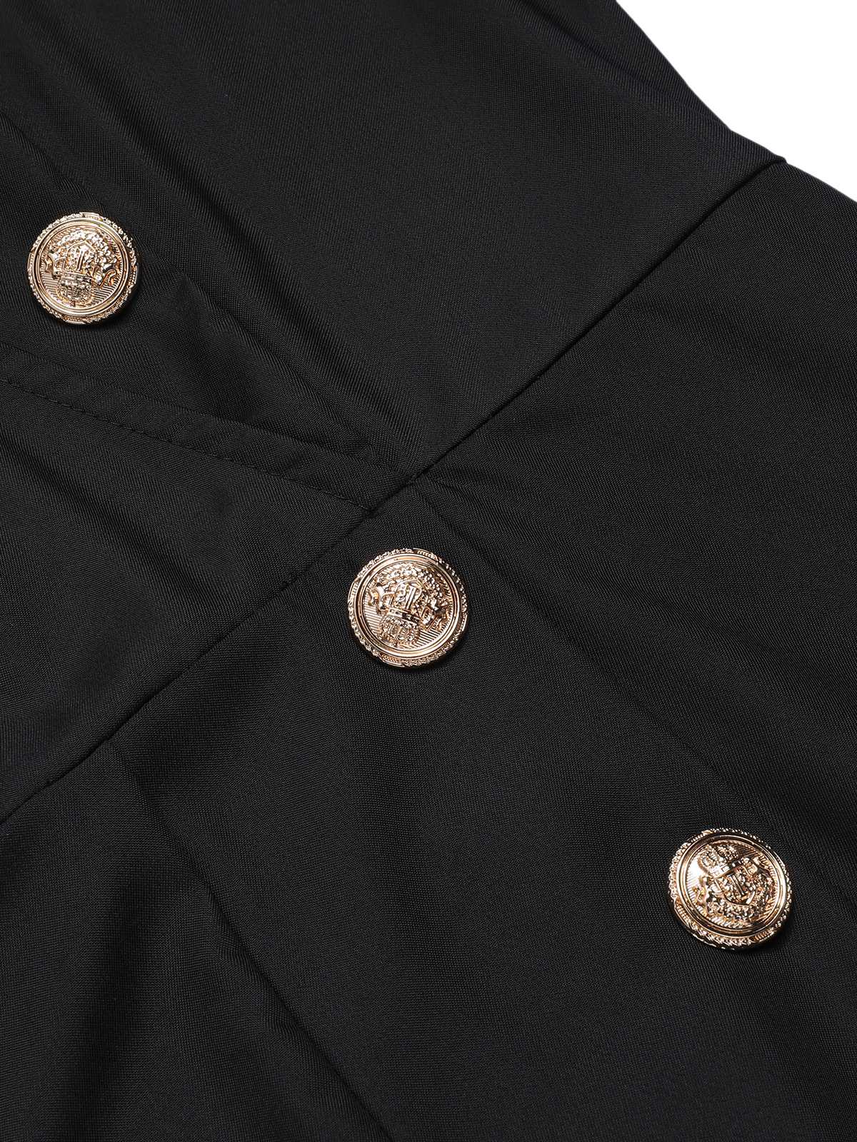 Black 1950s Sleeveless Buttoned Solid Jumpsuit - Image 4