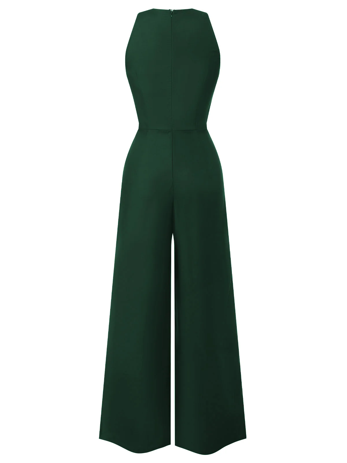 Black 1950s Sleeveless Buttoned Solid Jumpsuit - Image 8