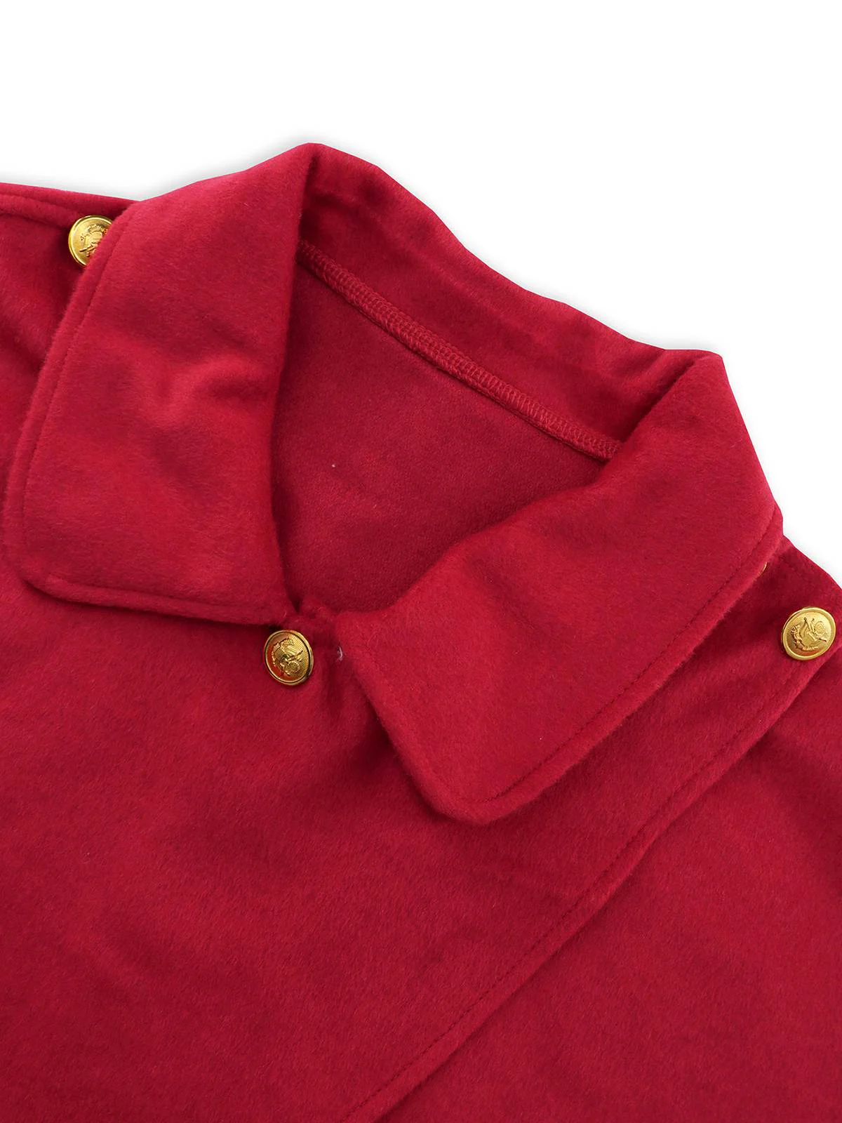 Red 1950s Solid Lapel Cloak Coat - Image 5
