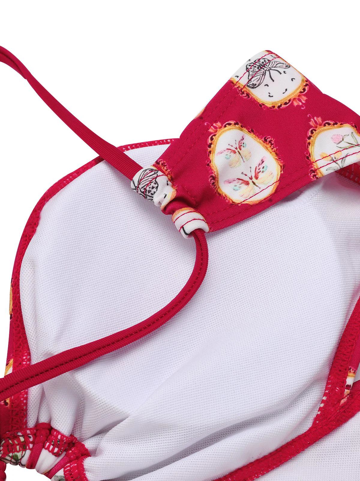 Red 1950s Strap Floral One-piece Swimsuit - Image 5