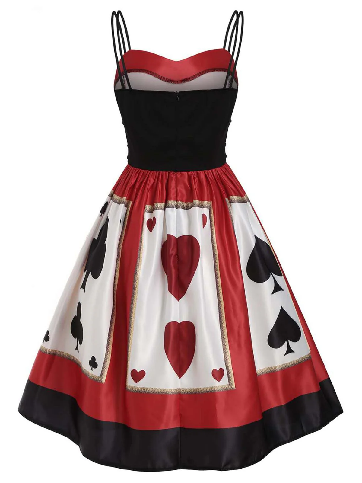 Red 1950s Strap Poker Costume Dress - Image 3