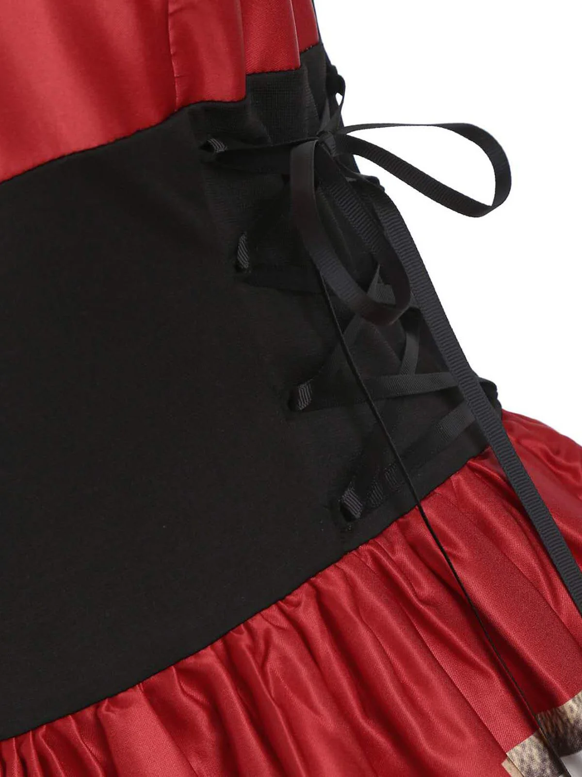 Red 1950s Strap Poker Costume Dress - Image 5