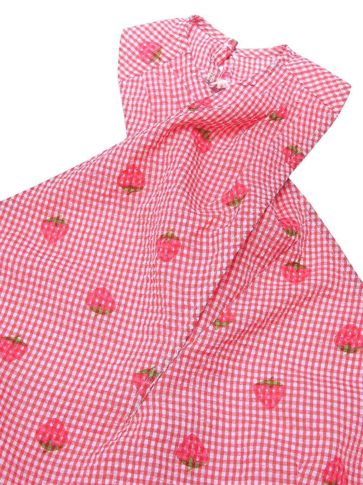 Red 1950s Strawberry Cross Halter Jumpsuit - Image 5
