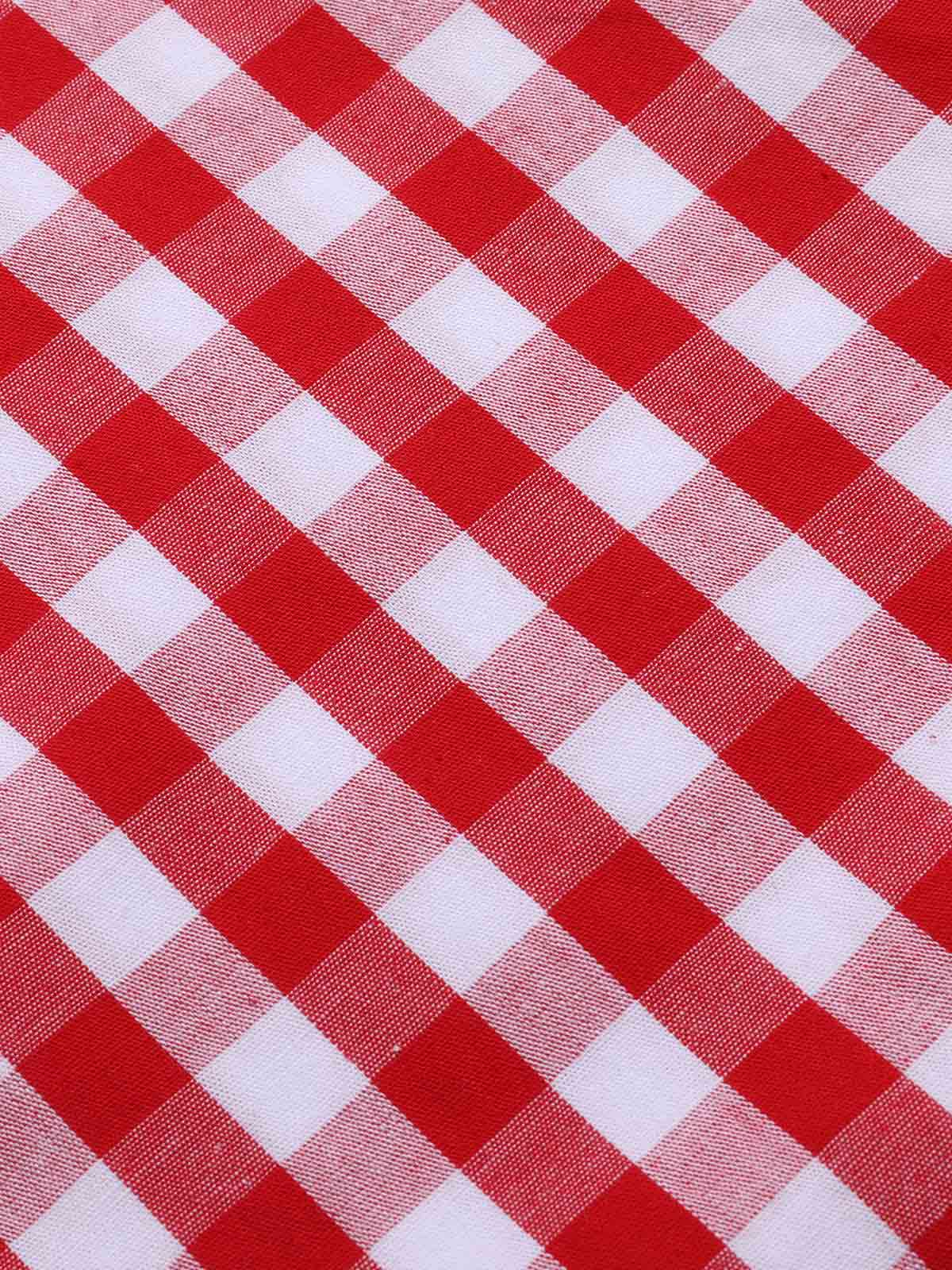 [Pre-Sale] Red 1950s Strawberry Plaid Suspender Romper - Image 7