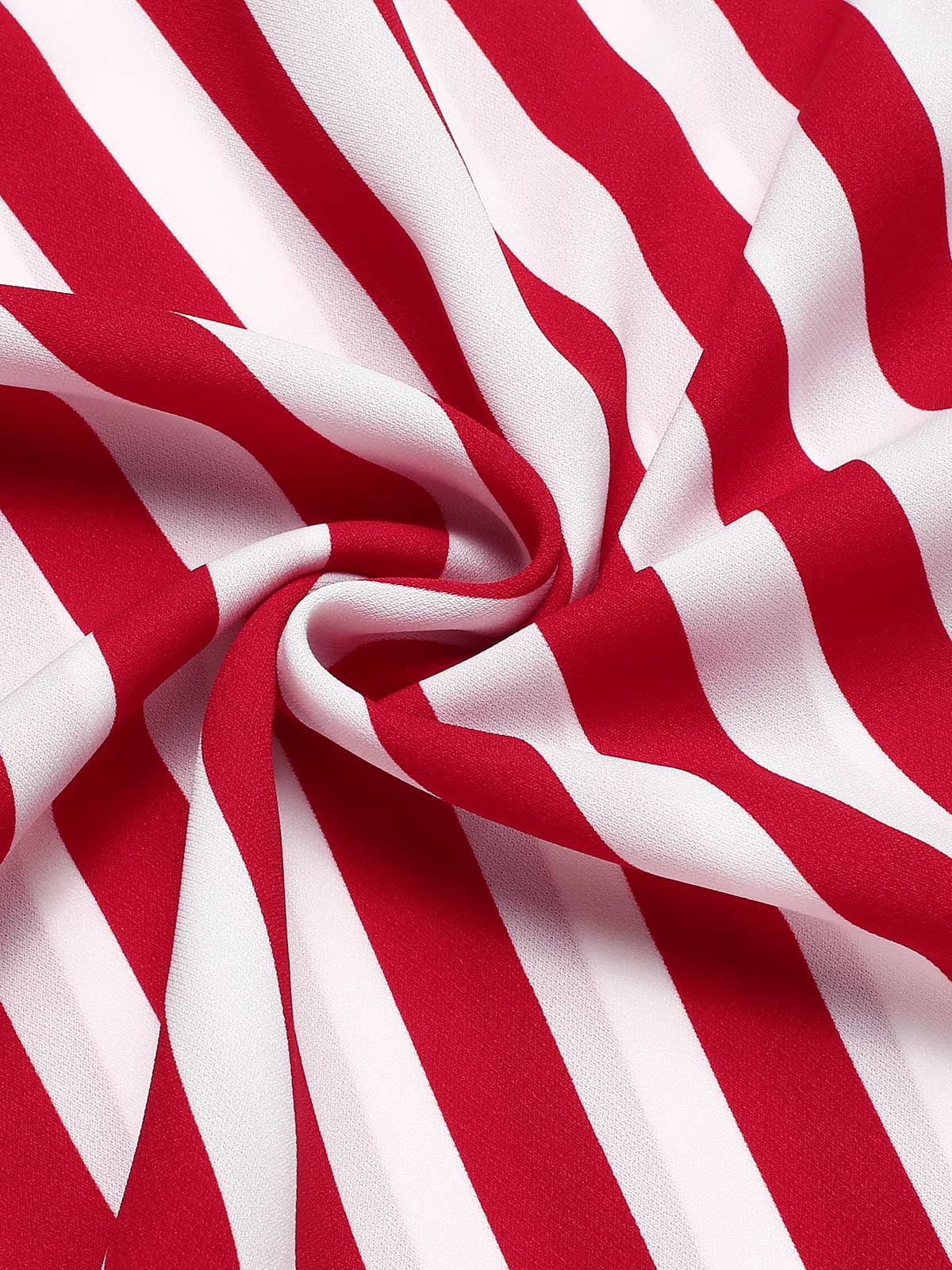 Red 1950s Striped Bow Dress - Image 7