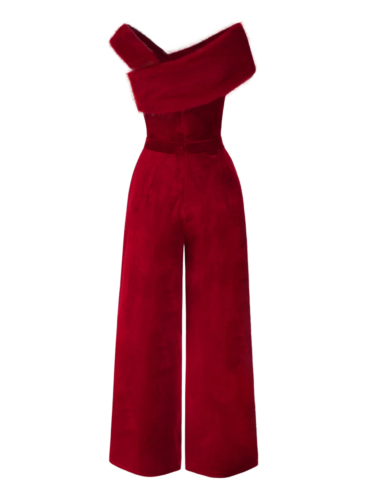 Green 1950s Velvet Off Shoulder Button Jumpsuit - Image 6