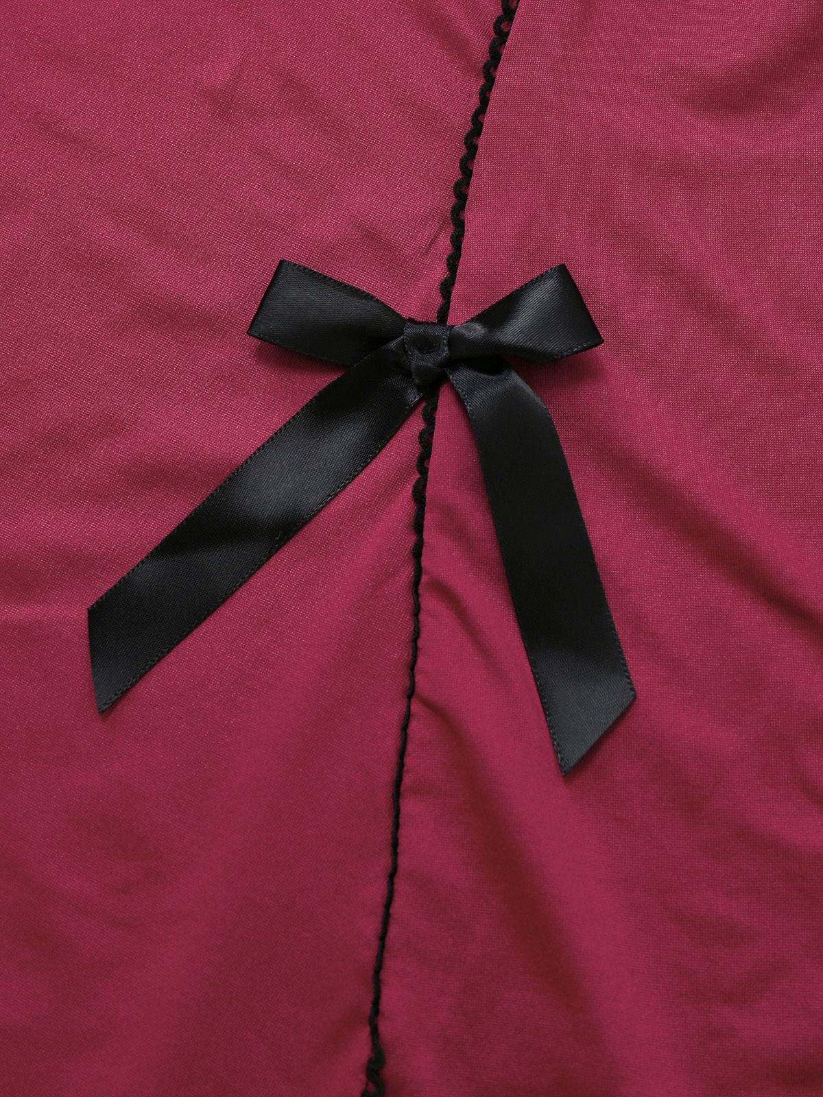 Red 1960s Bow Lace Patchwork Ruffled Nightgown - Image 6