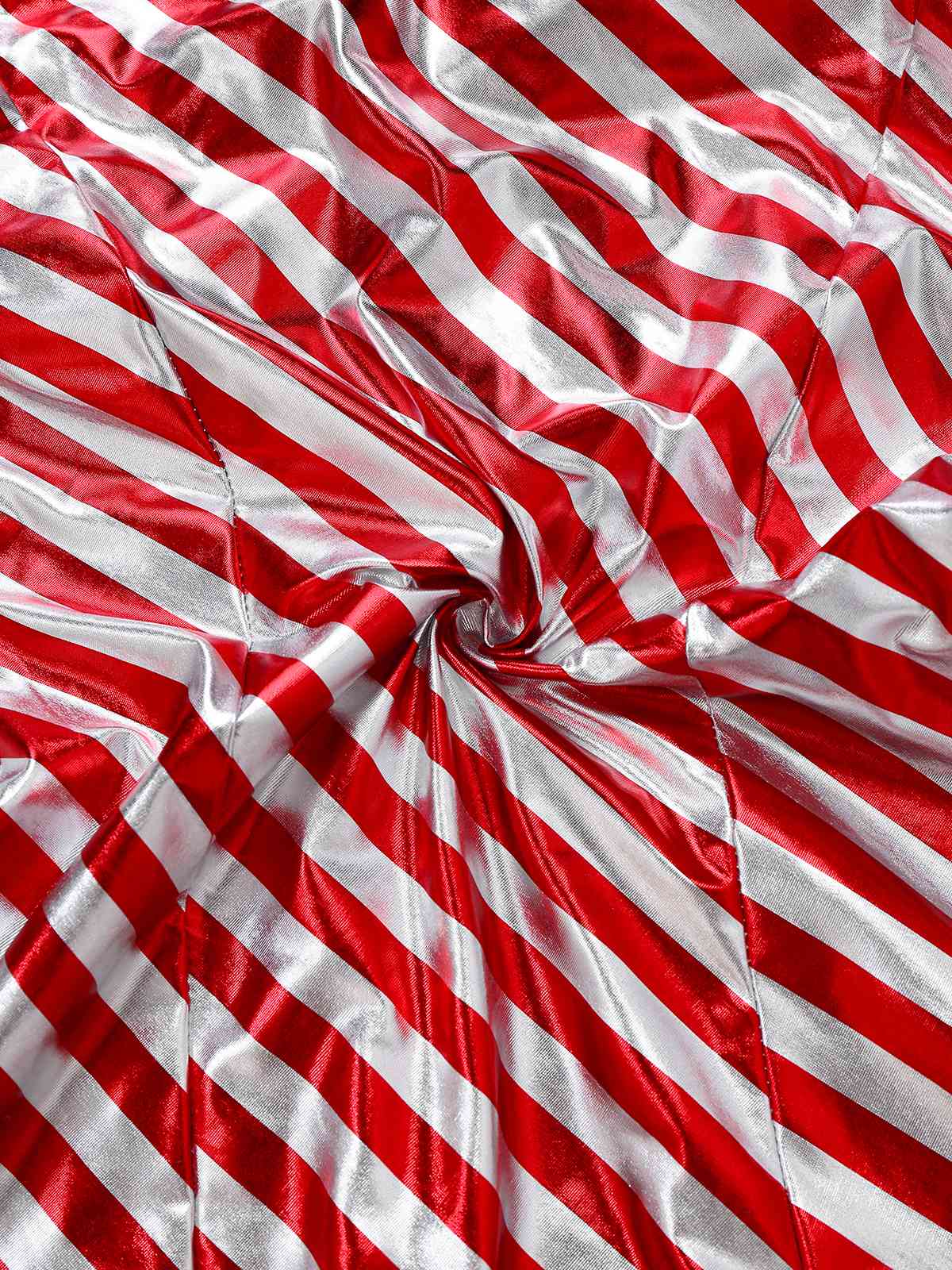 Red 1960s Candy Cane Stripe Hooded Dress & Leg Warmers - Image 6