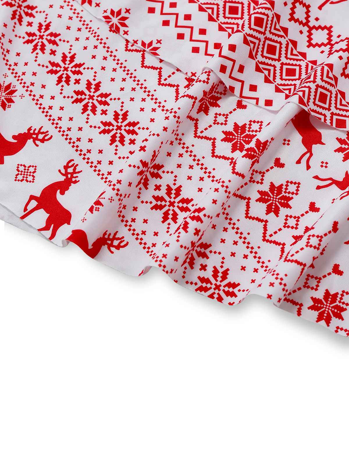 Red 1960s Christmas Reindeer Lace-Up Backless Dress - Image 6