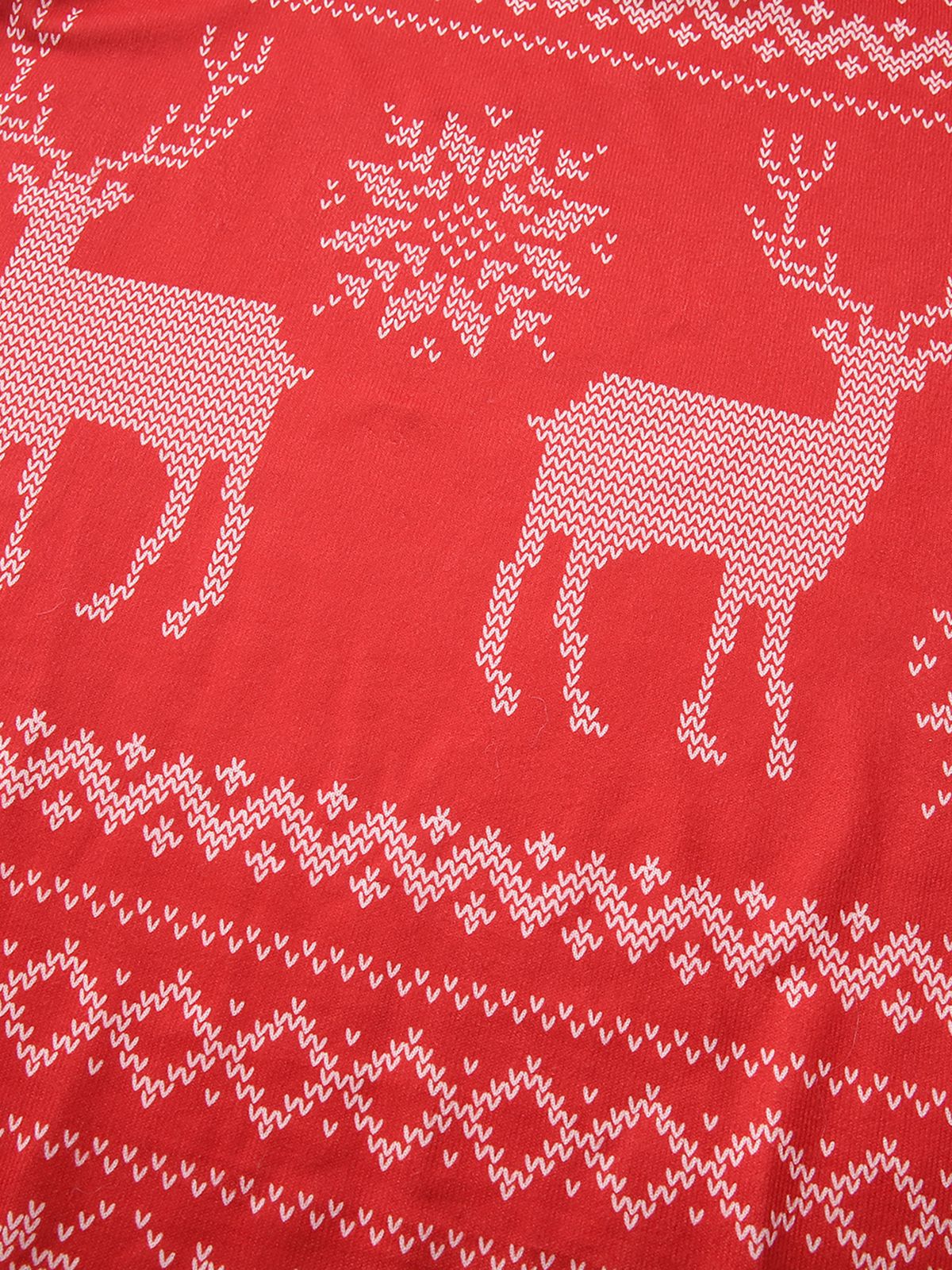 Red 1960s Christmas Reindeer Snowflake Belted Dress - Image 5