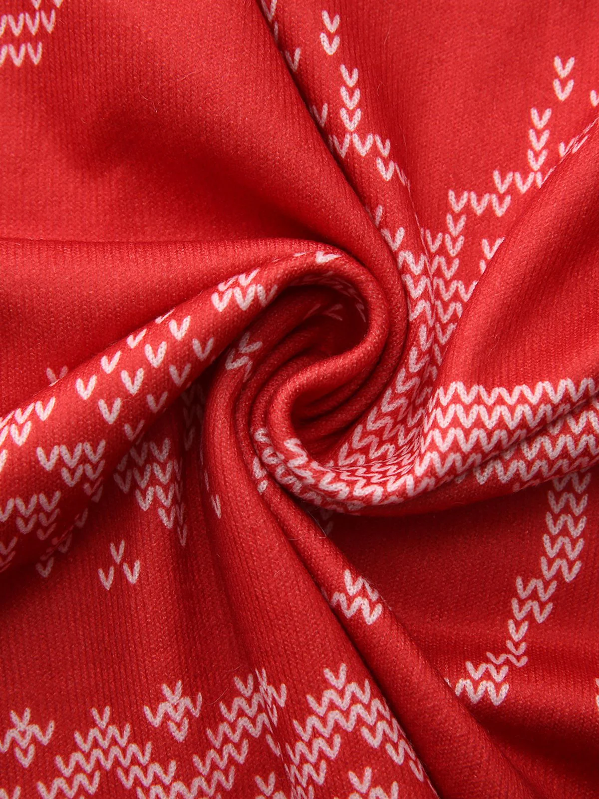 Red 1960s Christmas Reindeer Snowflake Belted Dress - Image 7