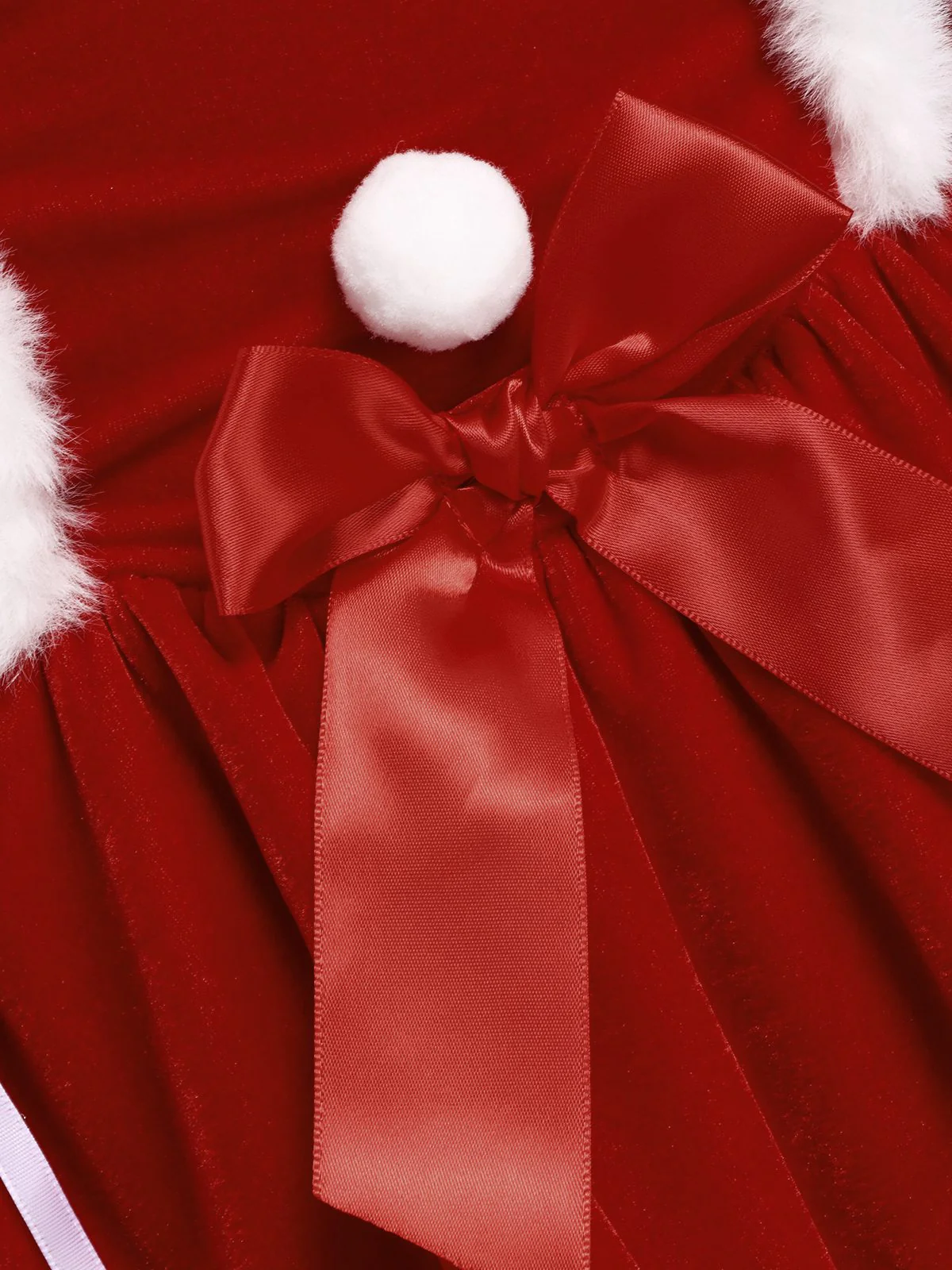Red 1960s Christmas Velvet Double Layer Dress - Image 5