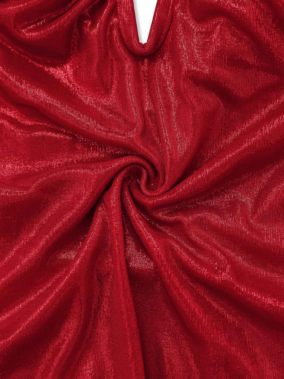 Red 1960s Deep-V Glitter 3D Floral One-Piece Swimsuit - Image 4