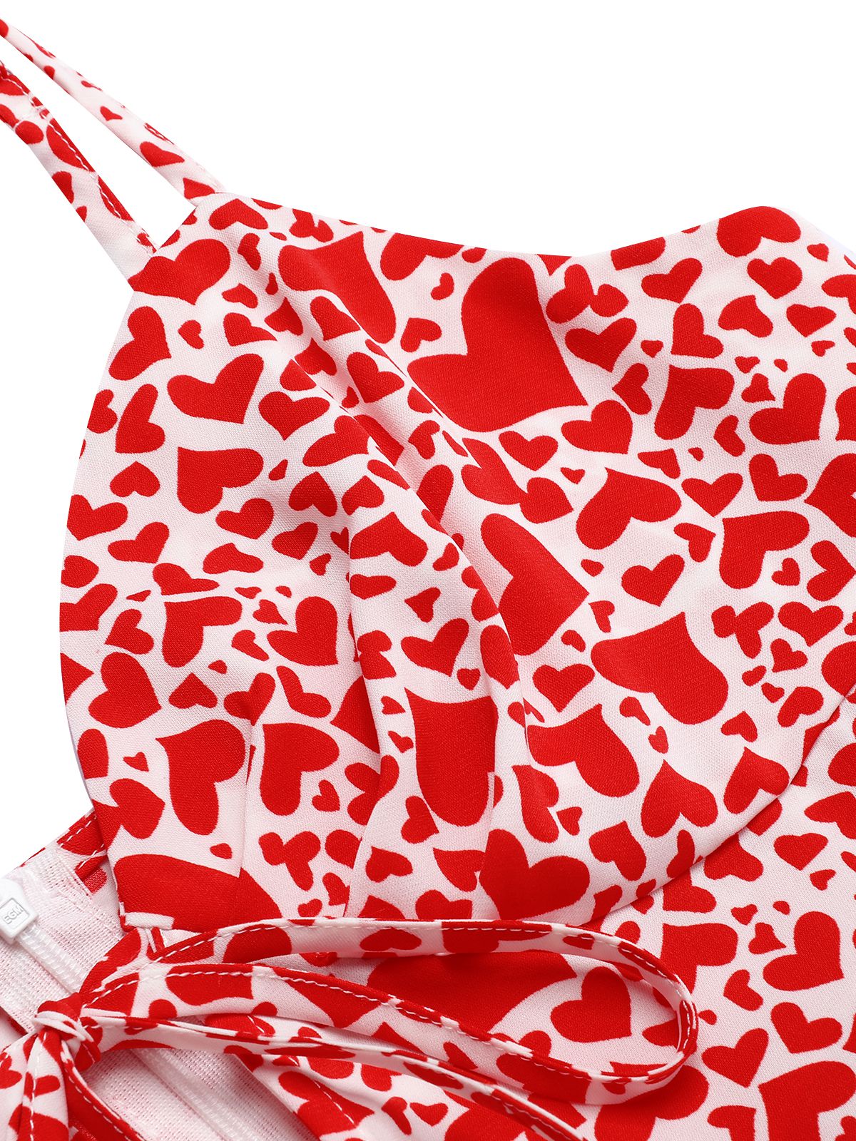 Red 1960s Heart Strap Fishtail Dress - Image 5