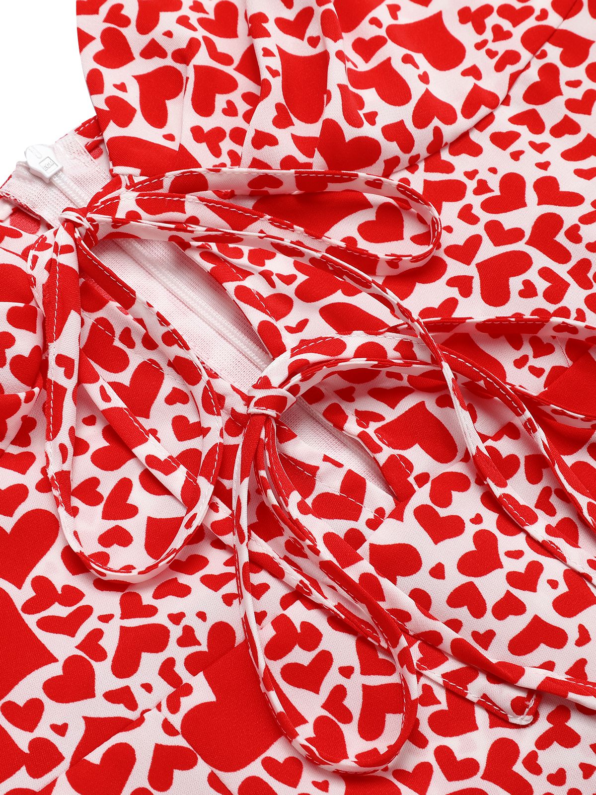 Red 1960s Heart Strap Fishtail Dress - Image 7