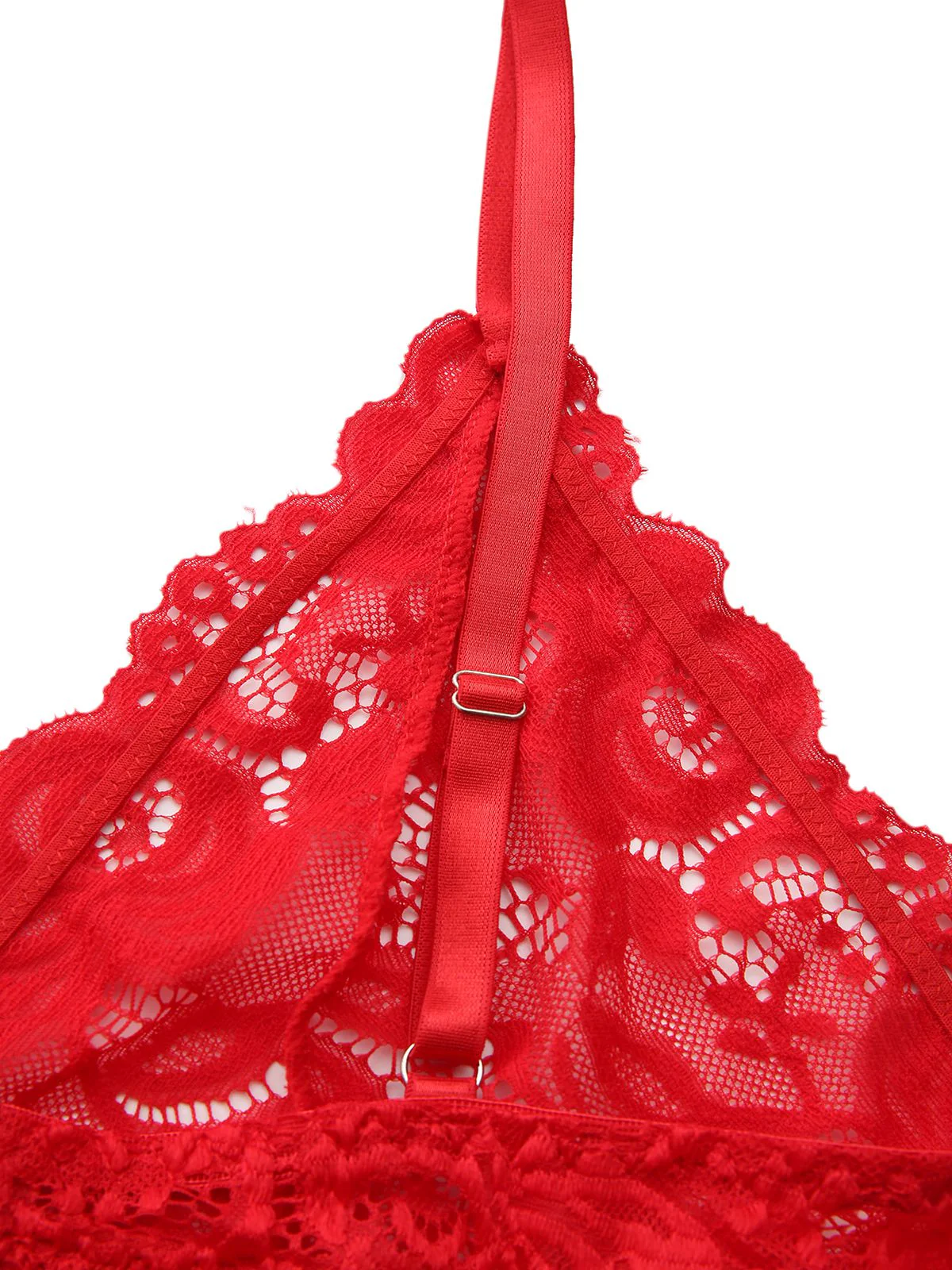 Red 1960s Lace Slip Nightgown Set - Image 6