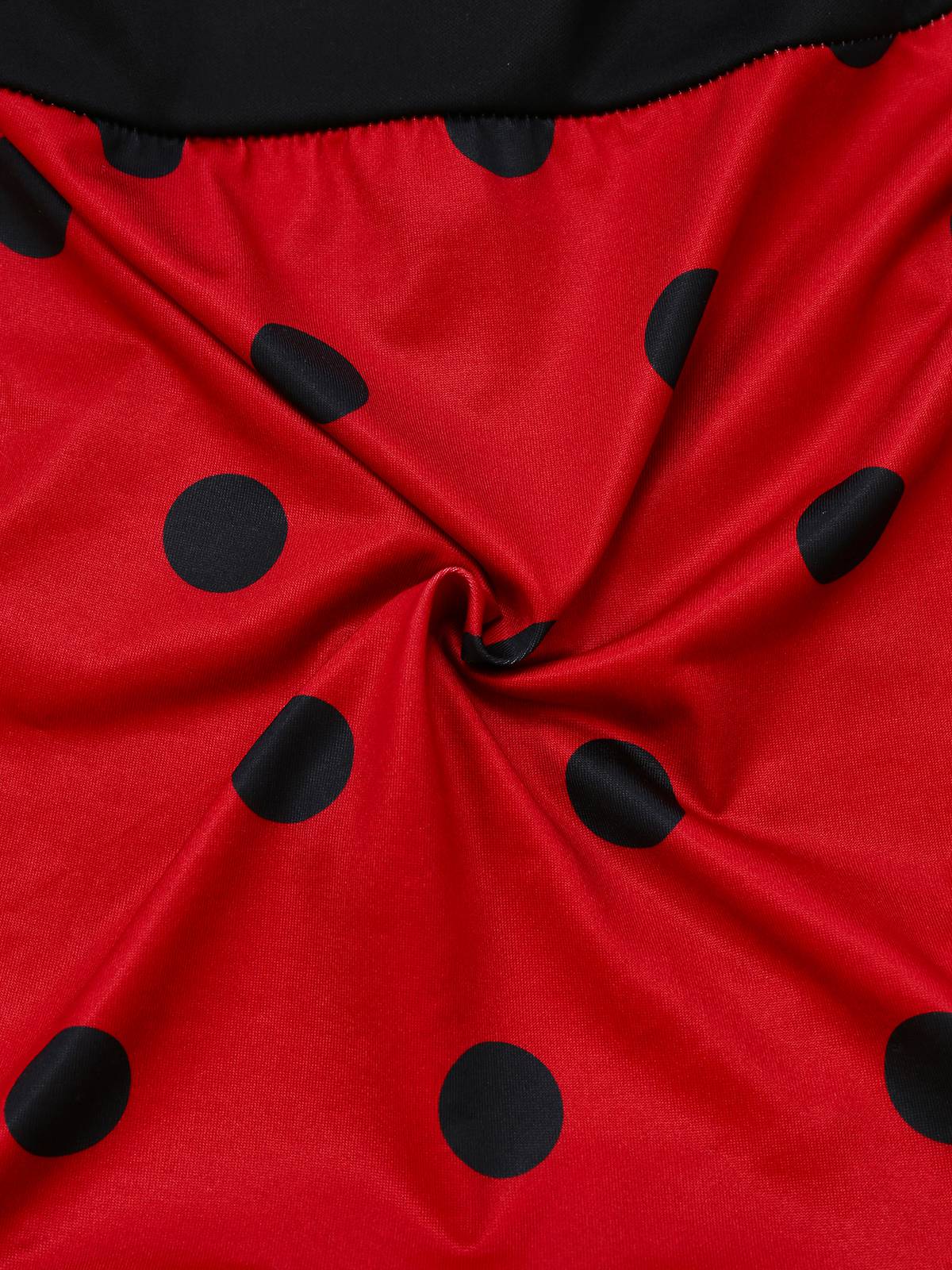 Red 1960s Miraculous Ladybug Cosplay Costume Set - Image 13