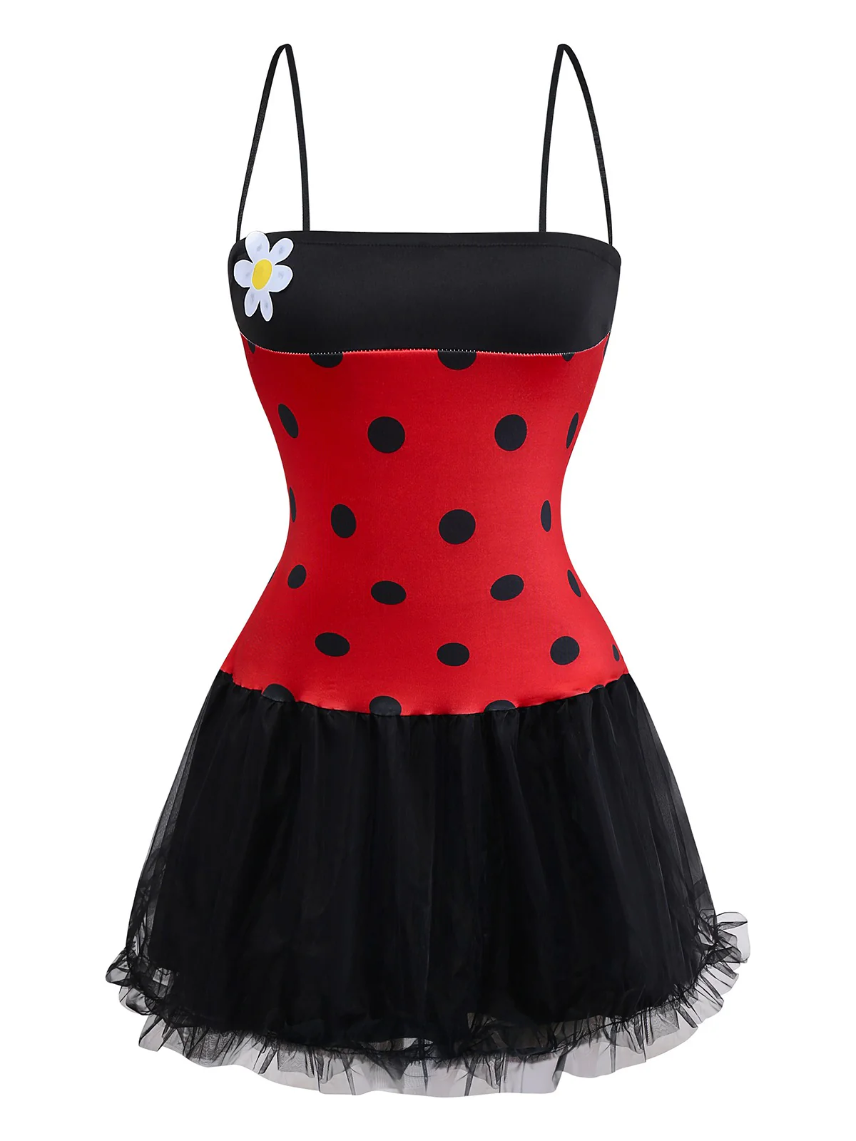 Red 1960s Miraculous Ladybug Cosplay Costume Set - Image 4
