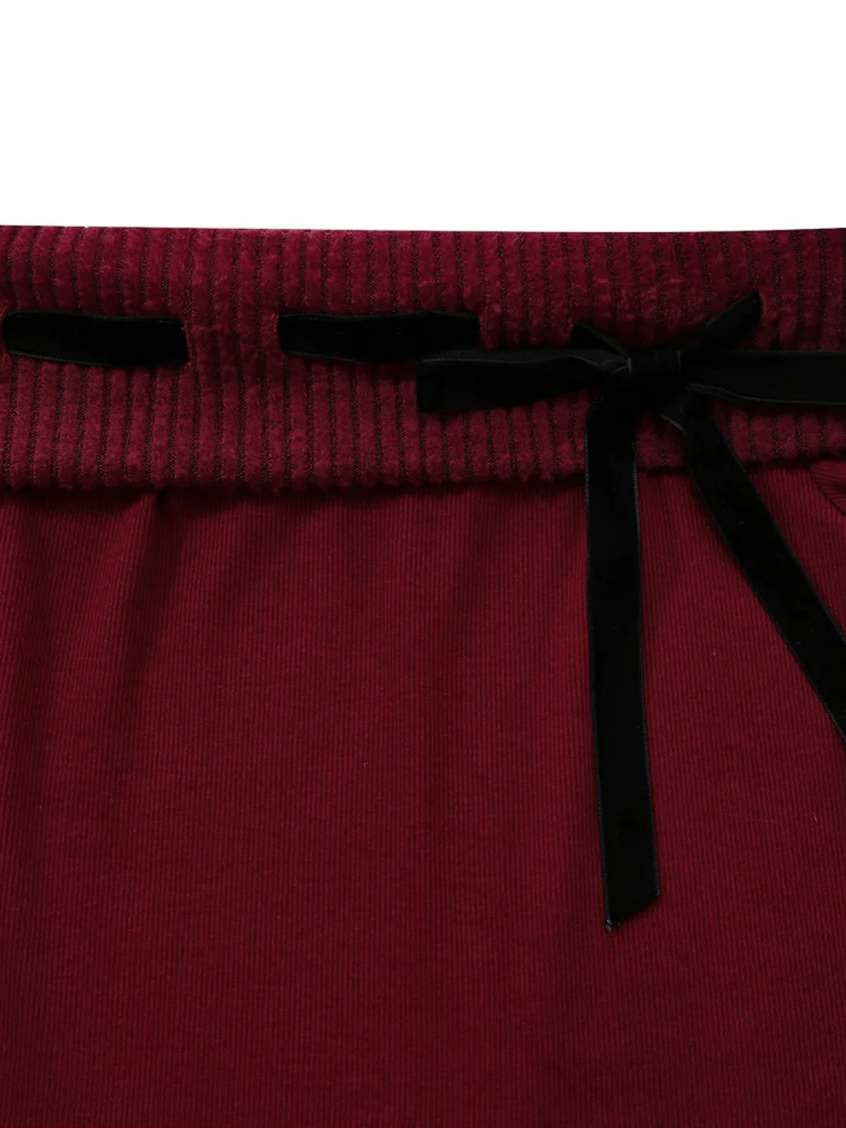 Red 1960s Off-Shoulder Bow Knit Lantern Sleeve Dress - Image 6