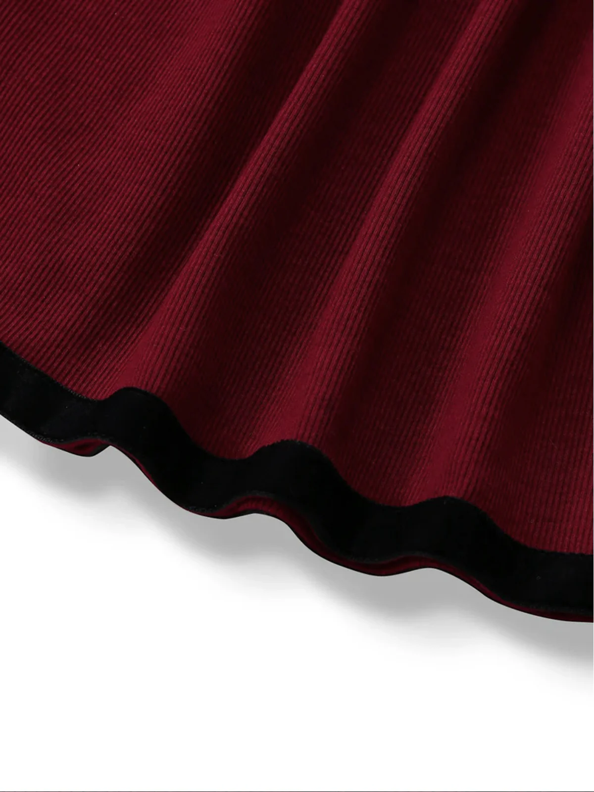 Red 1960s Off-Shoulder Bow Knit Lantern Sleeve Dress - Image 8