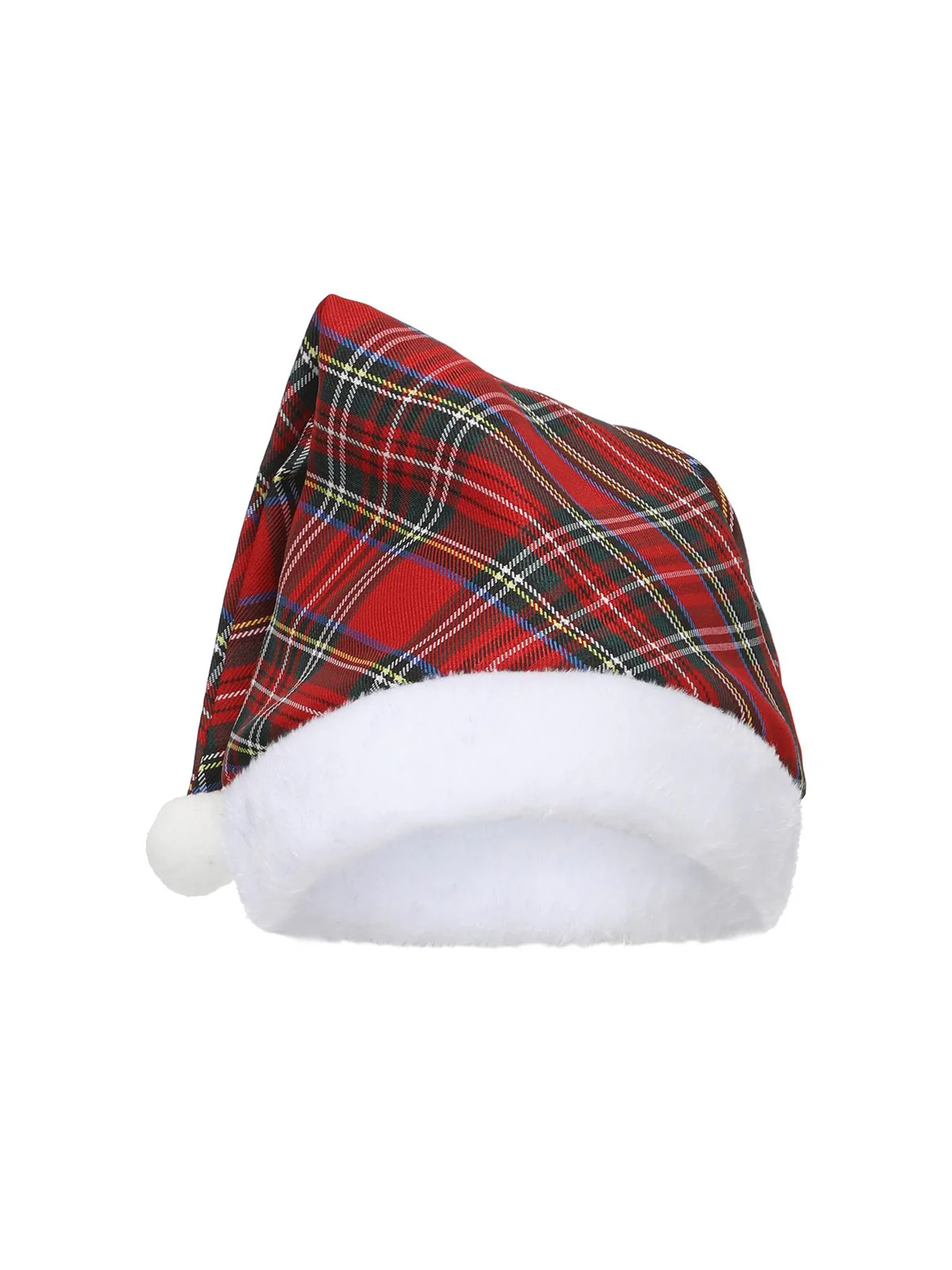 Red 1960s Off-Shoulder Plaid Christmas Dress Set - Image 4