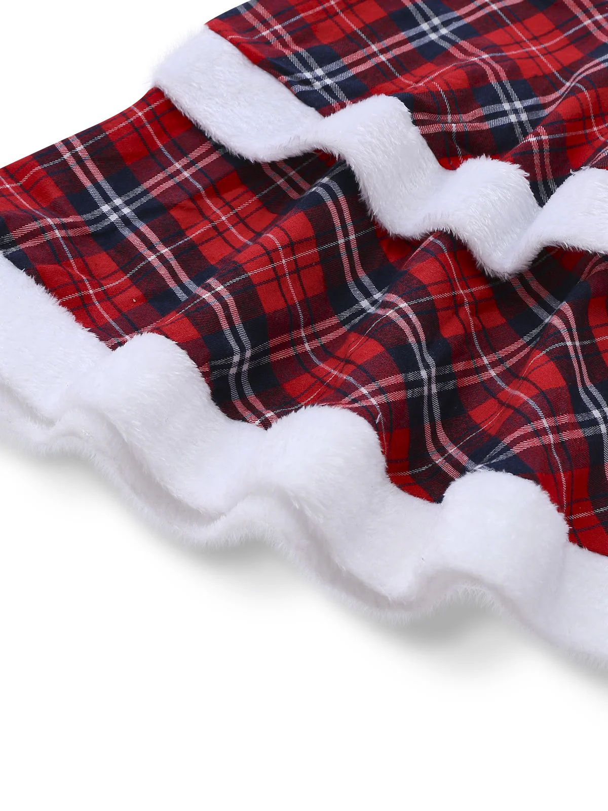 Red 1960s Plaid Strapless Patchwork Dress Set - Image 7
