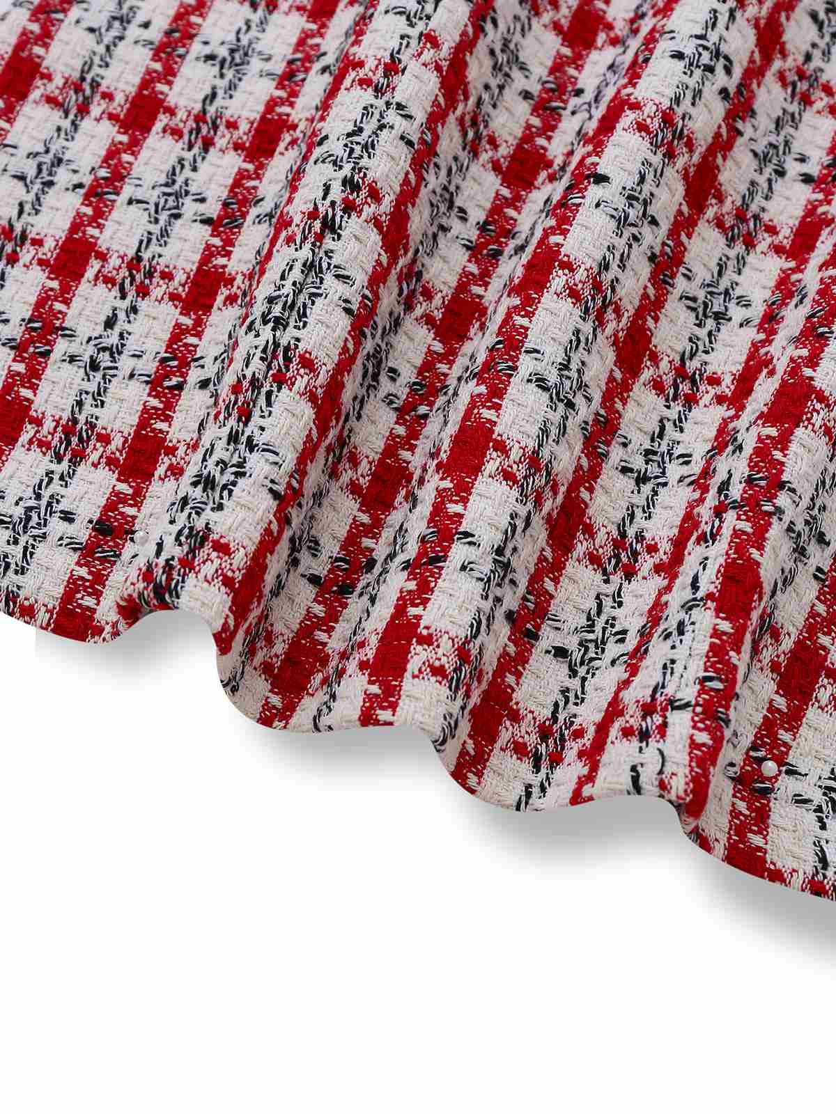 Red 1960s Plaid Tweed Vest Dress - Image 4