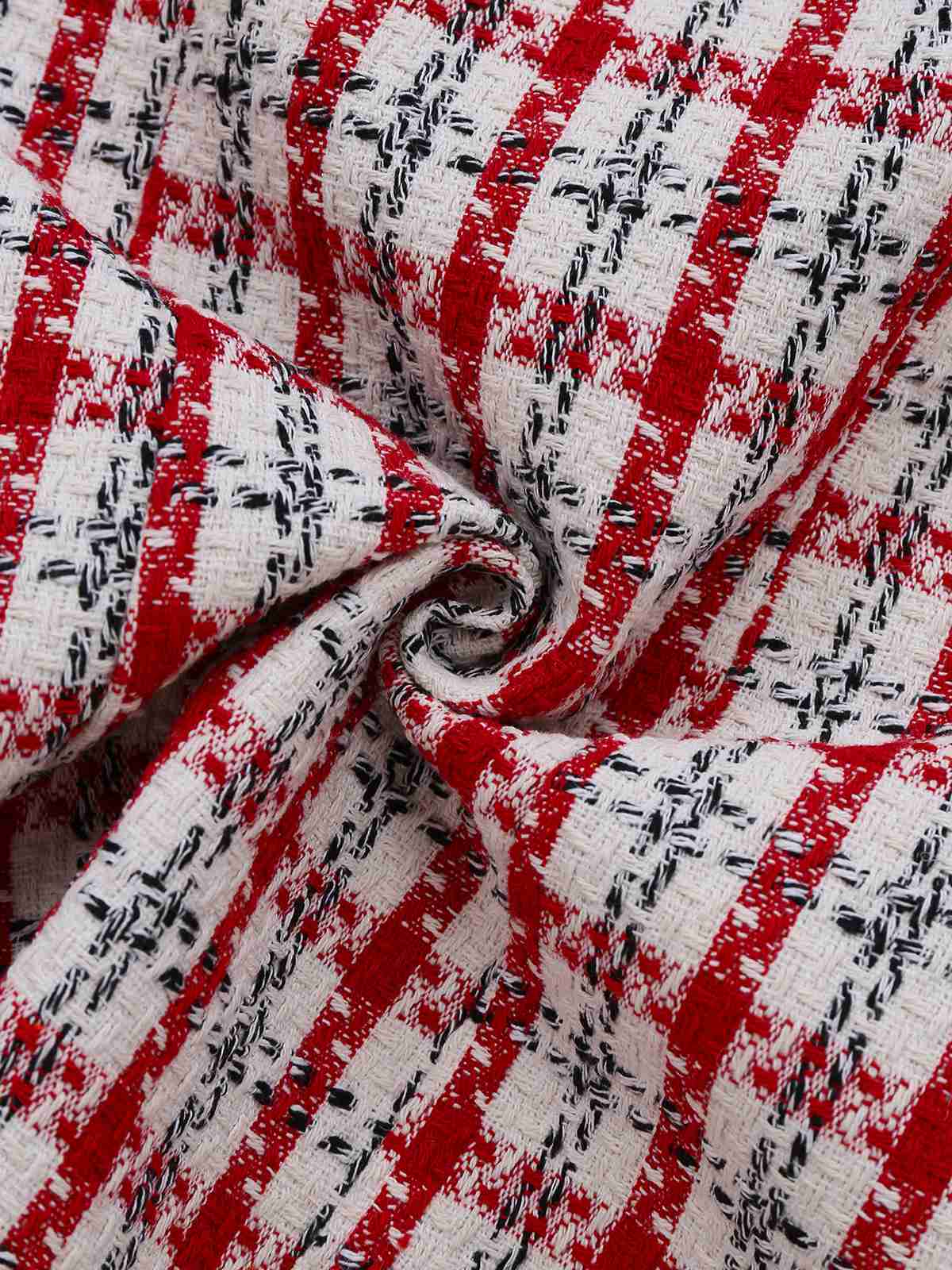Red 1960s Plaid Tweed Vest Dress - Image 5