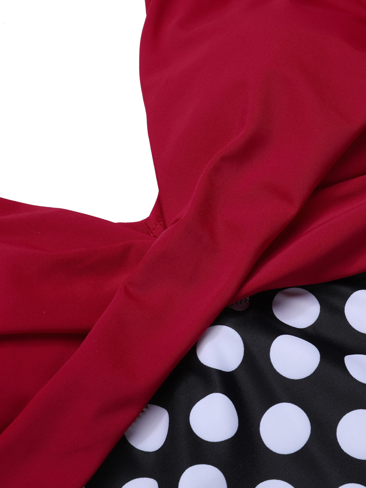 Red 1960s Polka Dot Patchwork Swimsuit - Image 4
