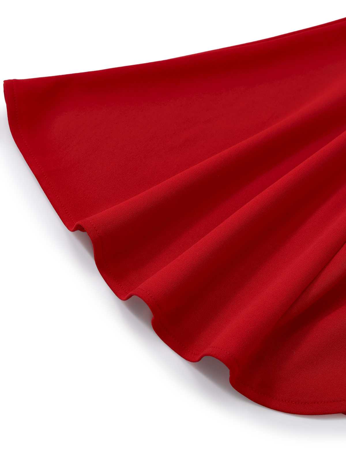 Red 1960s Ruffle Hem Asymmetric Sleeveless Dress - Image 6