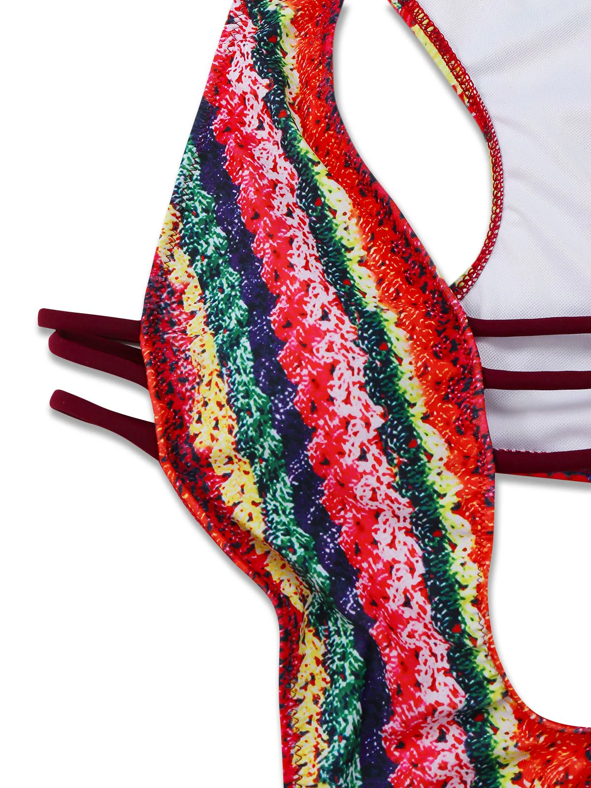 [Pre-Sale] Red 1960s Spider Web Cutout Strappy Swimsuit - Image 8