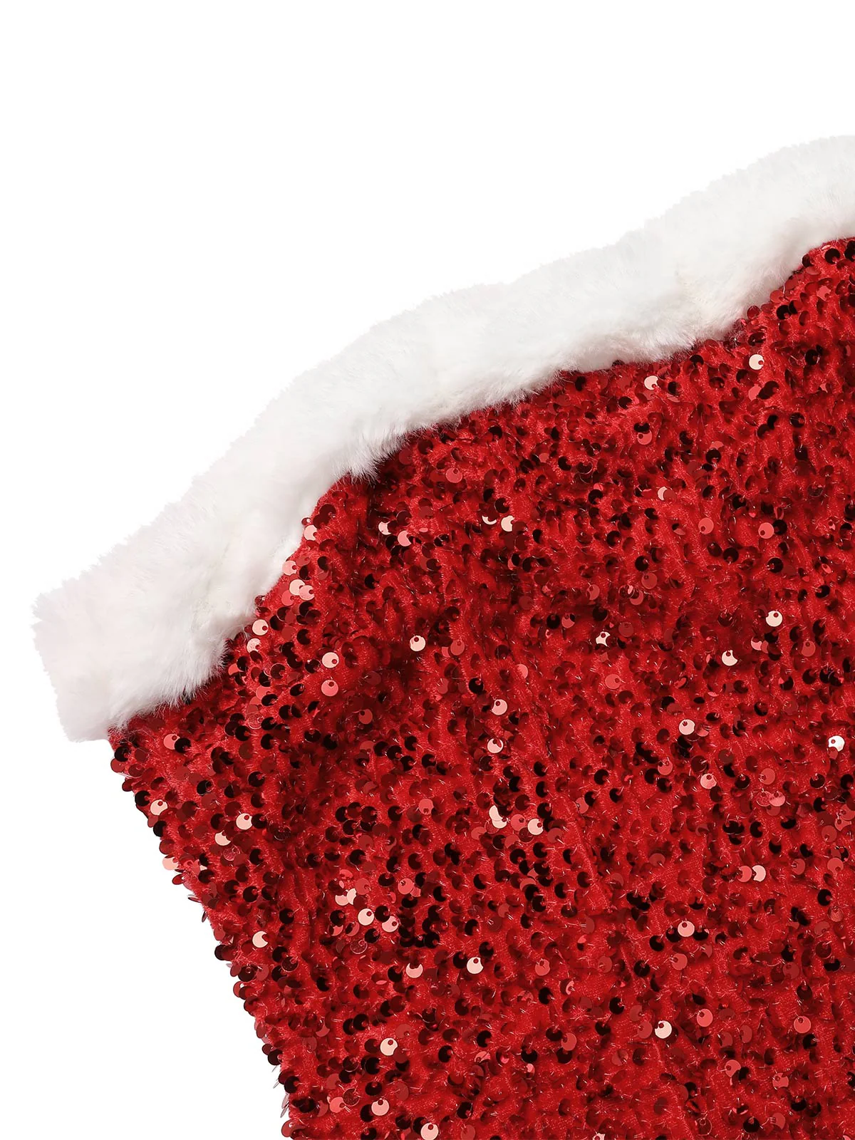 Red 1960s Strapless Sequined Dress - Image 5